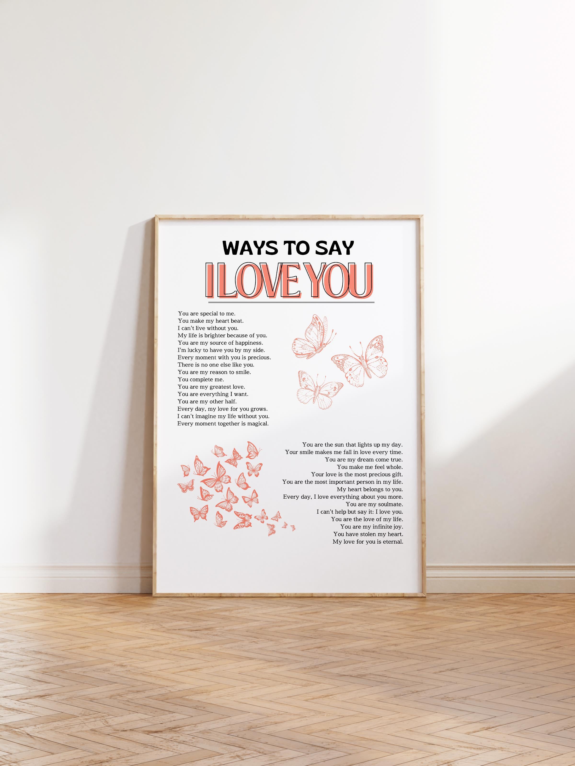 Çerçevesiz Poster, Aura Serisi NO:28 - Ways to Say I LOVE YOU, Melek Numaraları, Renkli Poster