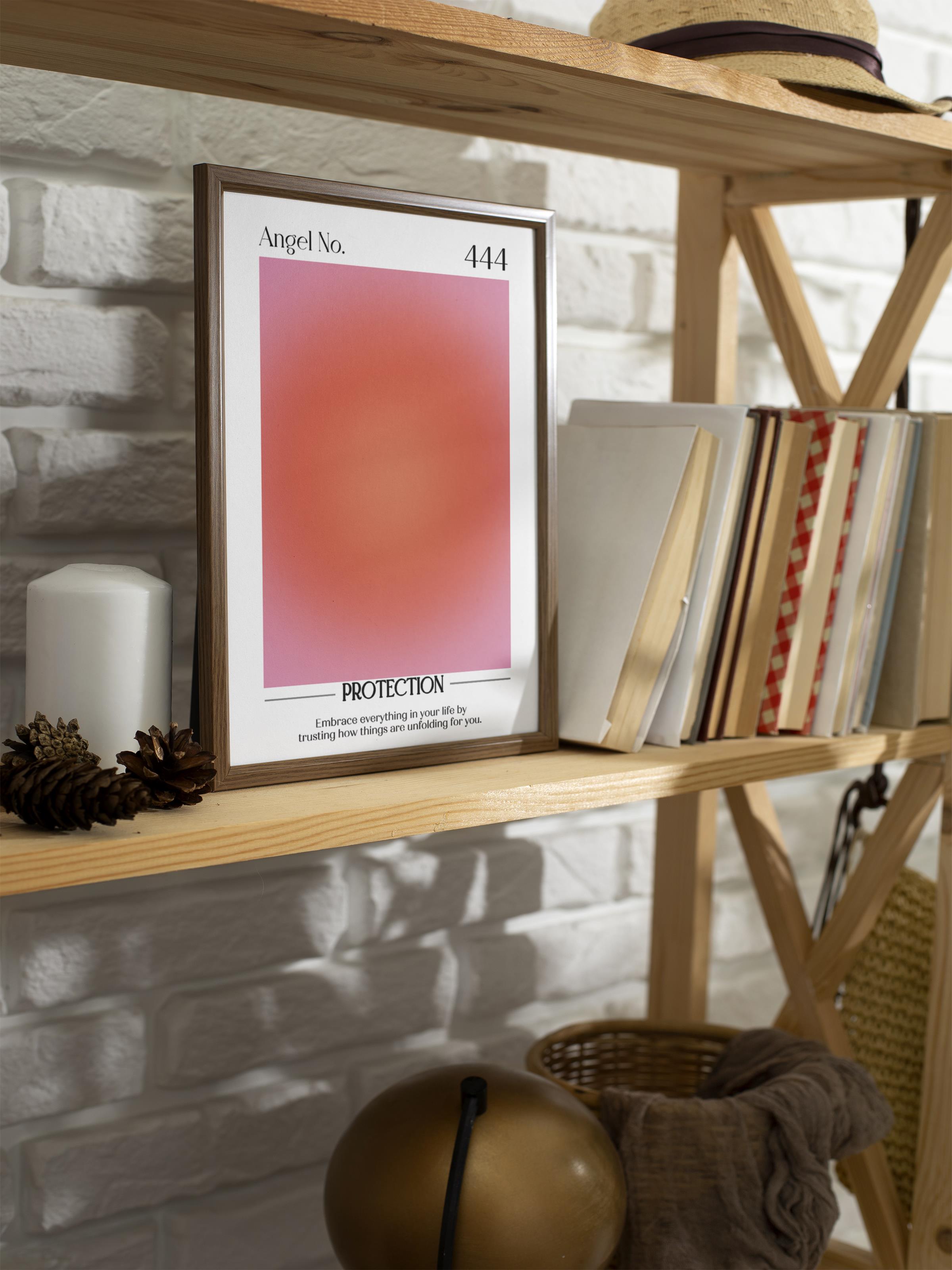 Çerçevesiz Poster, Aura Serisi NO:39 - 444 - Protection, Melek Numaraları, Renkli Poster