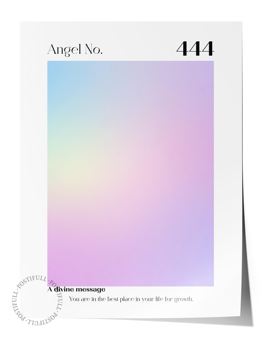 Melek Sayısı 444 Pastel Gradyan Aura Çerçevesiz Poster