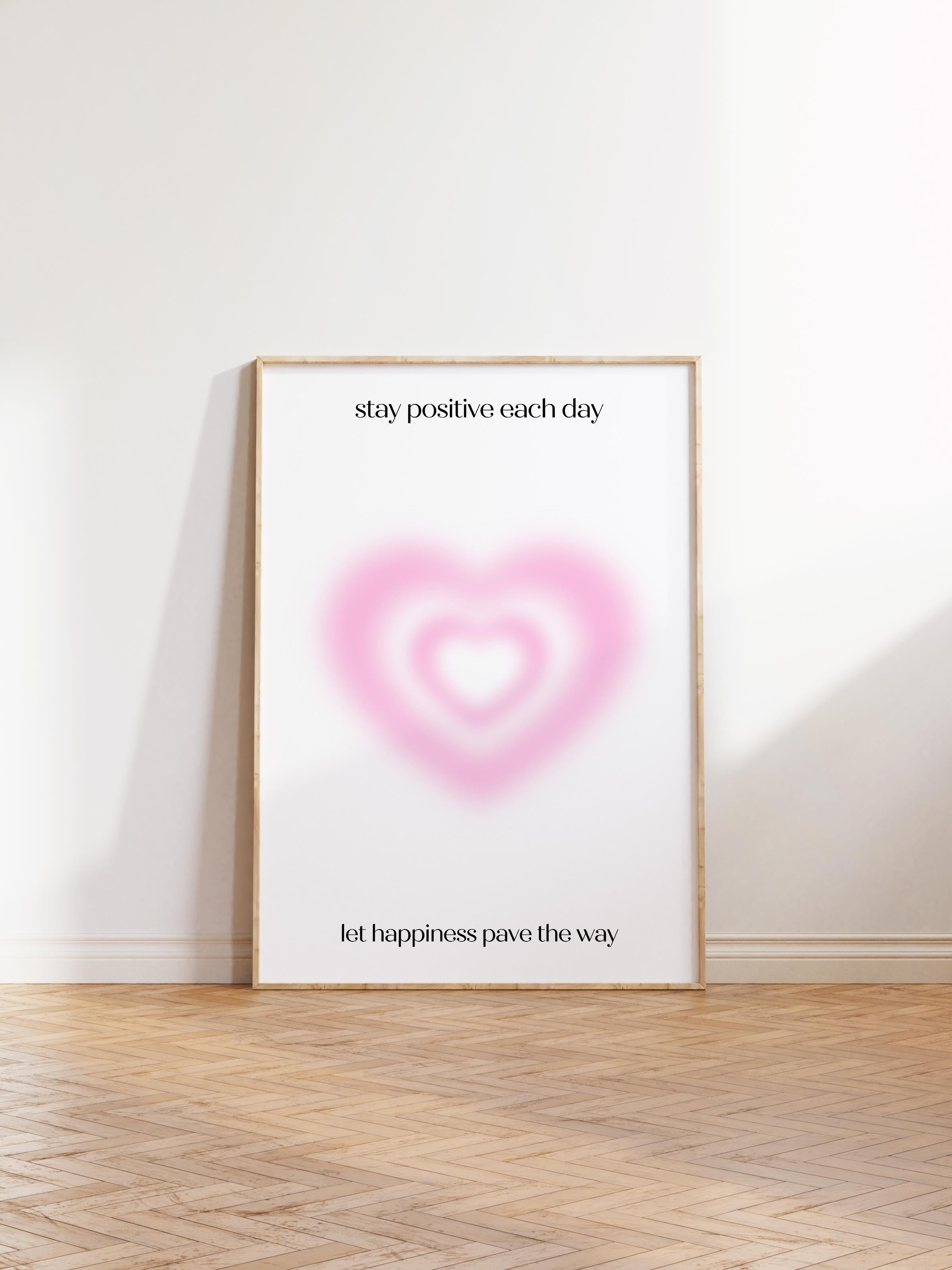 Çerçevesiz Poster, Aura Serisi NO:50 - Stay Positive Each Day, Melek Numaraları, Renkli Poster