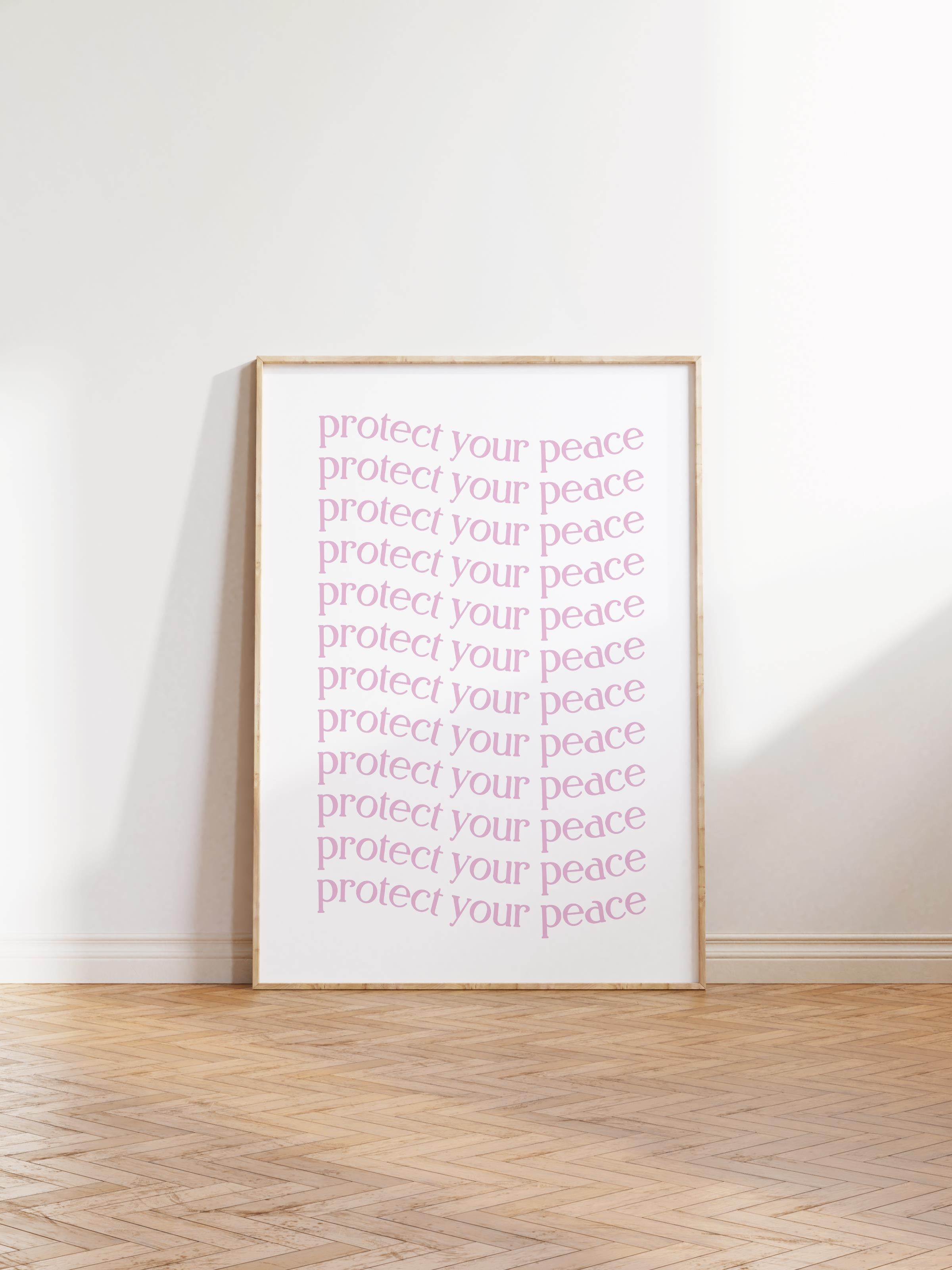 Çerçevesiz Poster, Aura Serisi NO:52 - Protect Your Peace, Melek Numaraları, Renkli Poster