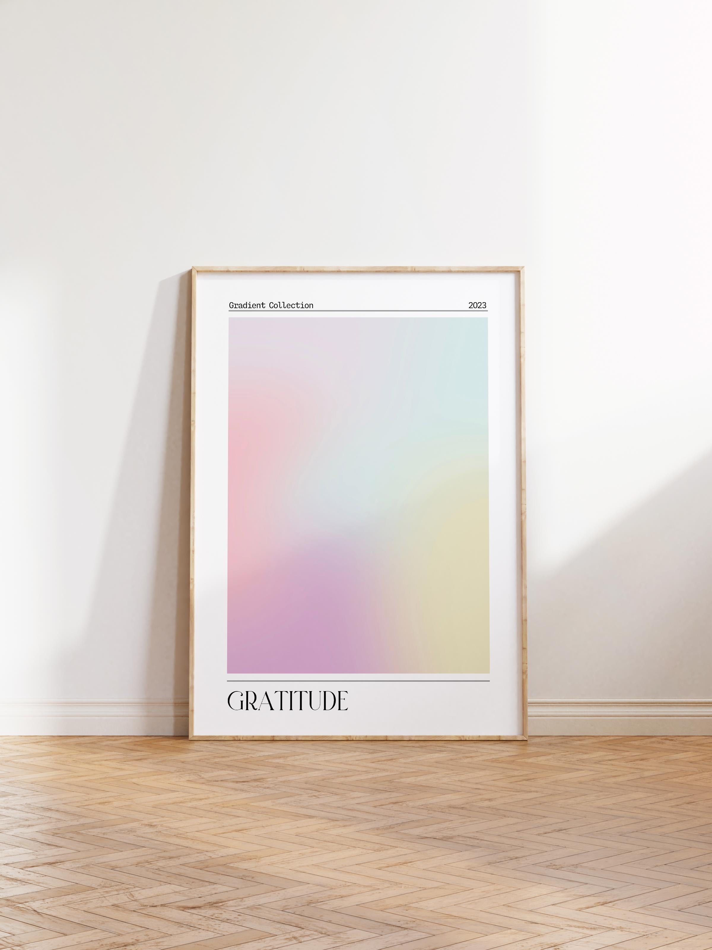 Çerçevesiz Poster, Aura Serisi NO:57 - Gratitude, Melek Numaraları, Renkli Poster