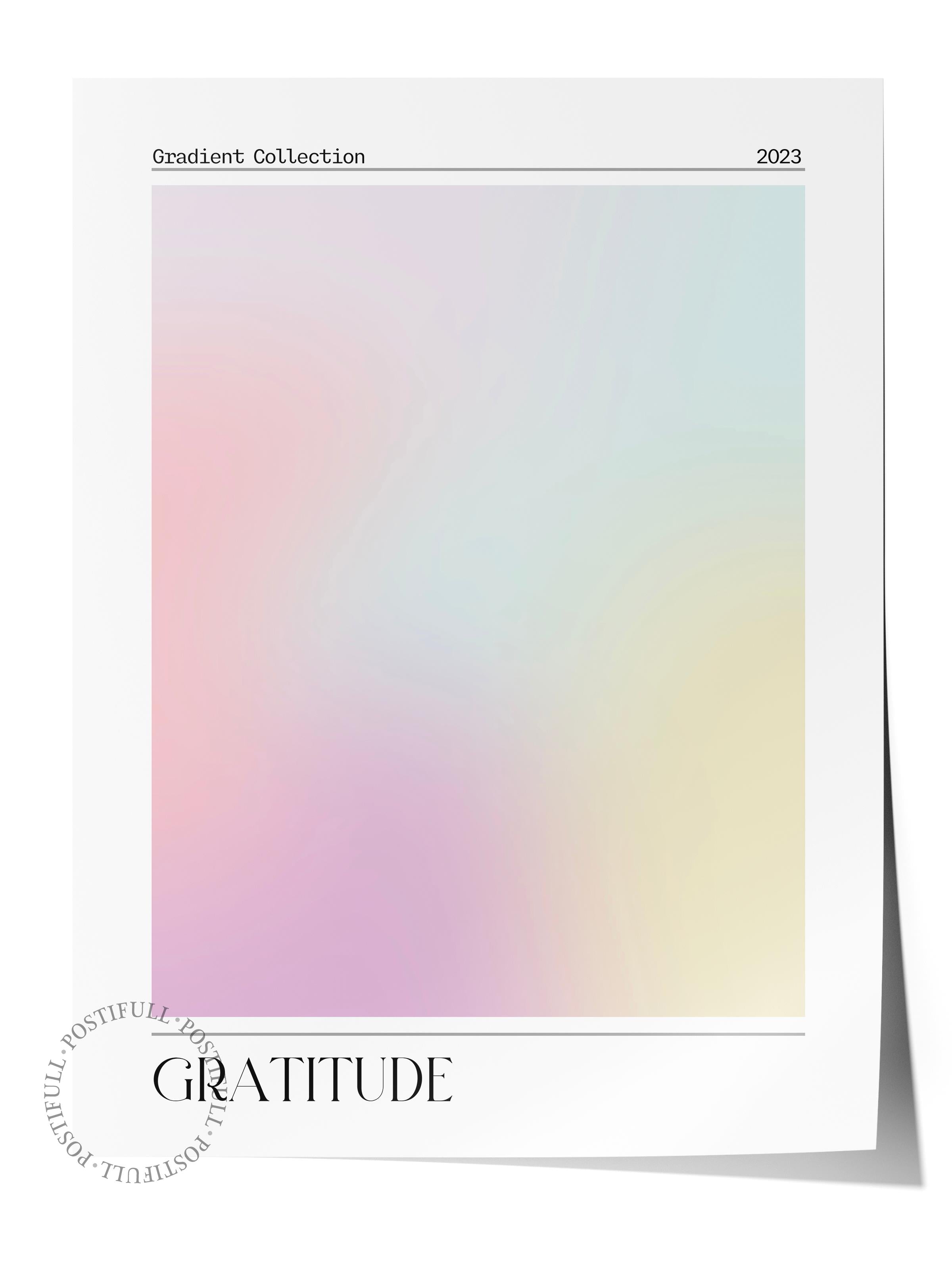 Çerçevesiz Poster, Aura Serisi NO:57 - Gratitude, Melek Numaraları, Renkli Poster