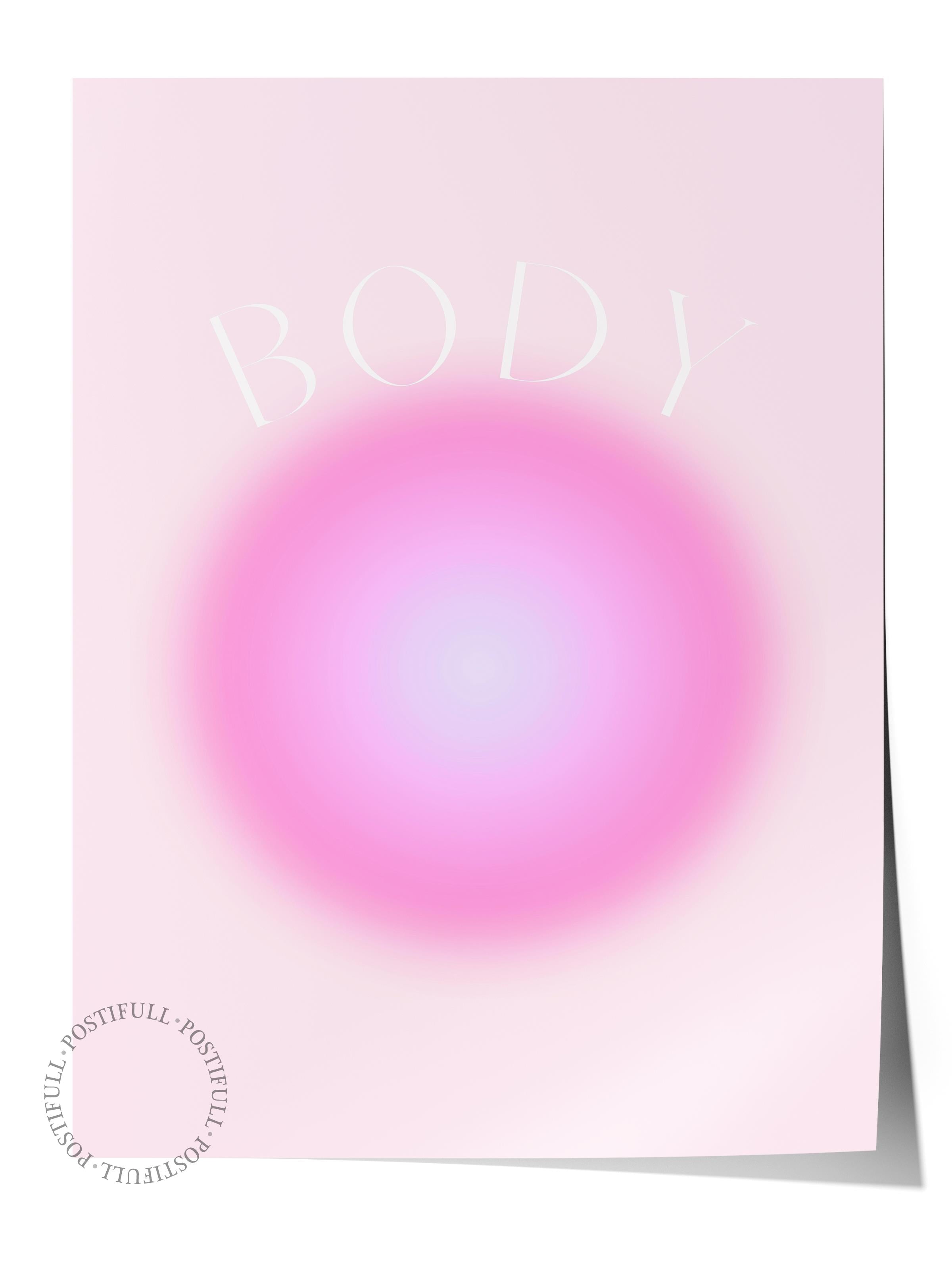 Çerçevesiz Poster, Aura Serisi NO:60 - Body, Pembe Aura, Melek Numaraları, Renkli Poster