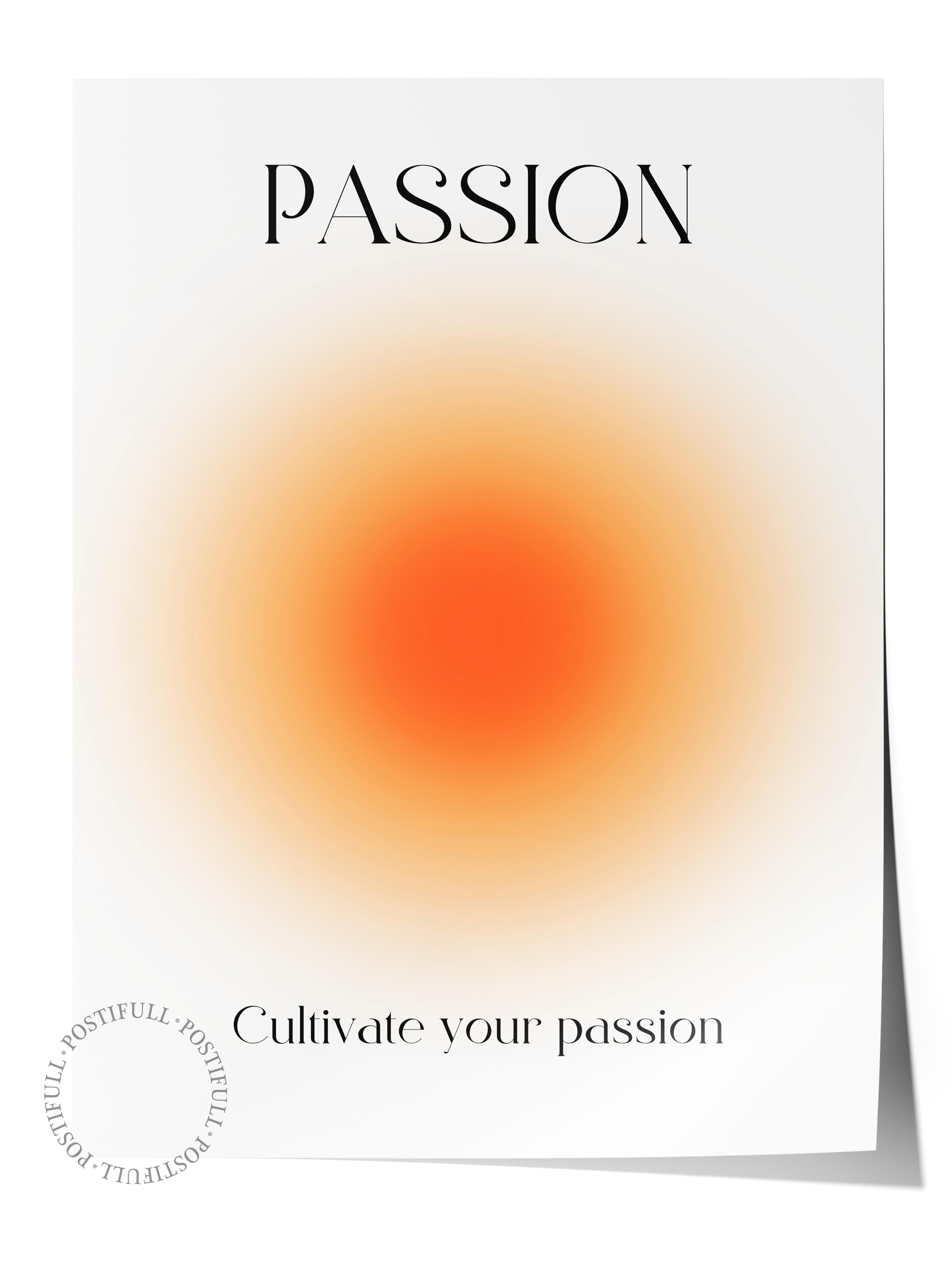 Çerçevesiz Poster, Aura Serisi NO:64 - Passion, Melek Numaraları, Renkli Poster