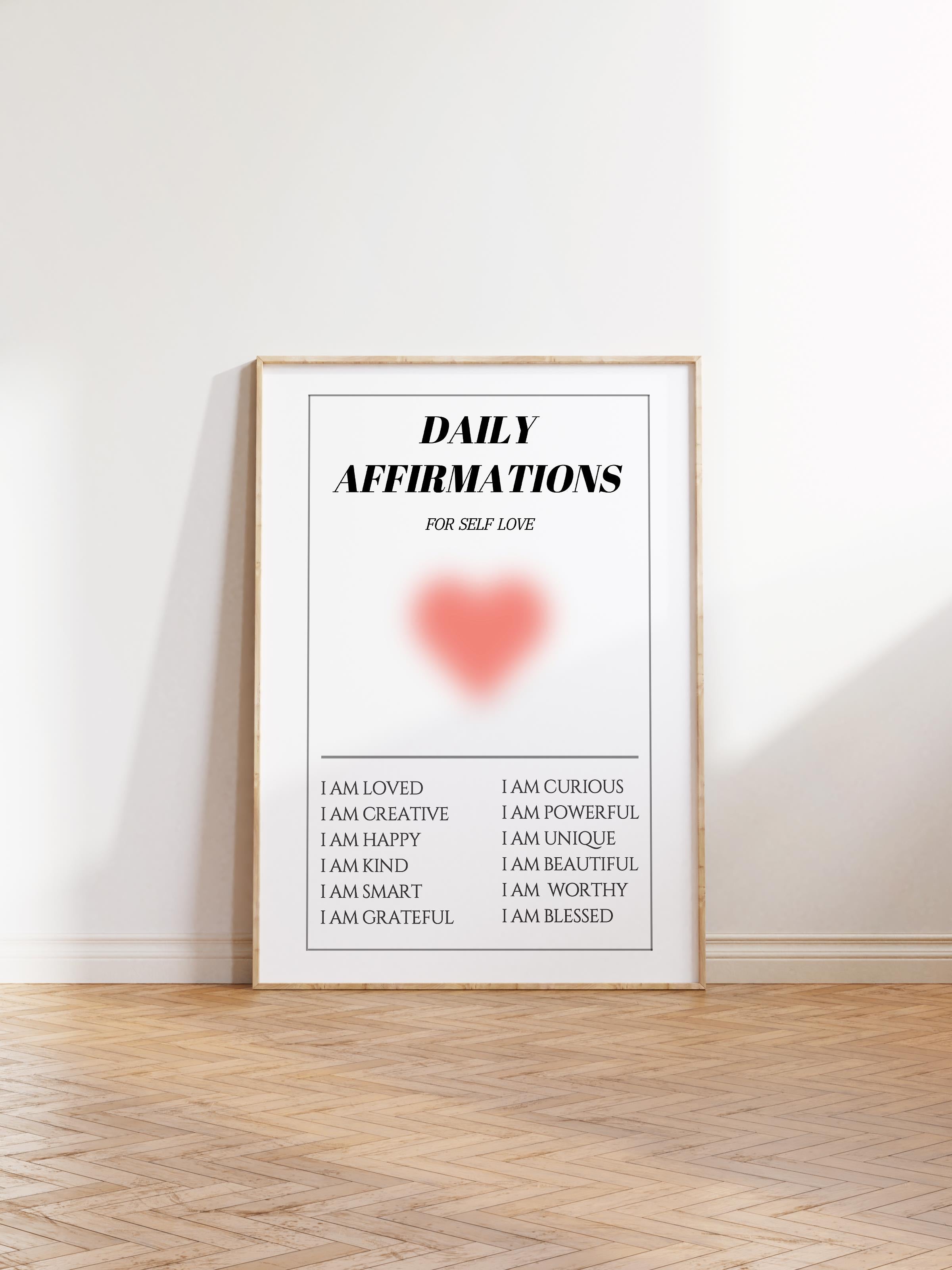 Çerçevesiz Poster, Aura Serisi NO:65 - Daily Affirmations, Melek Numaraları, Renkli Poster