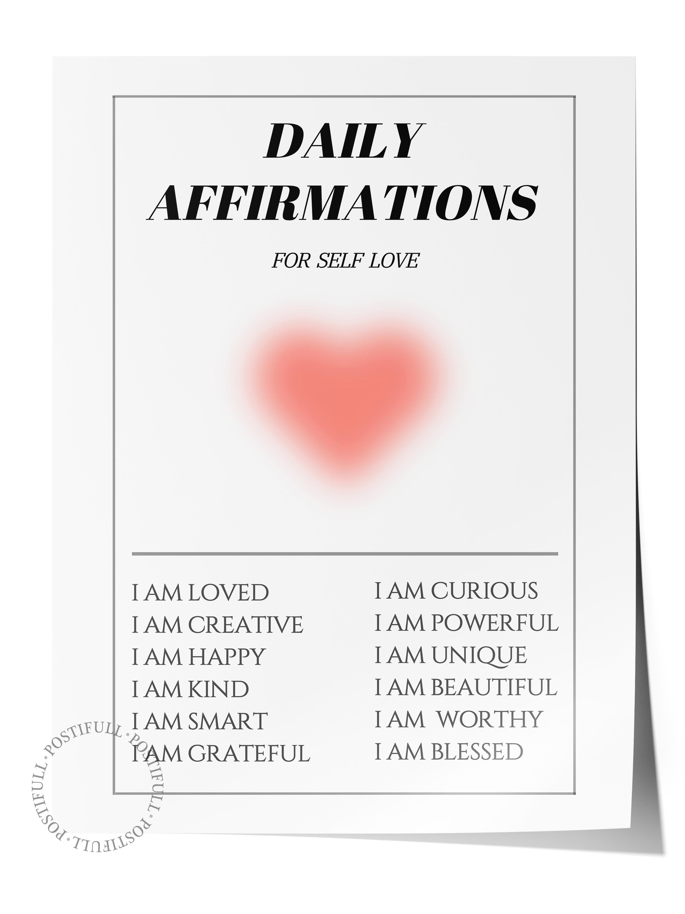 Çerçevesiz Poster, Aura Serisi NO:65 - Daily Affirmations, Melek Numaraları, Renkli Poster