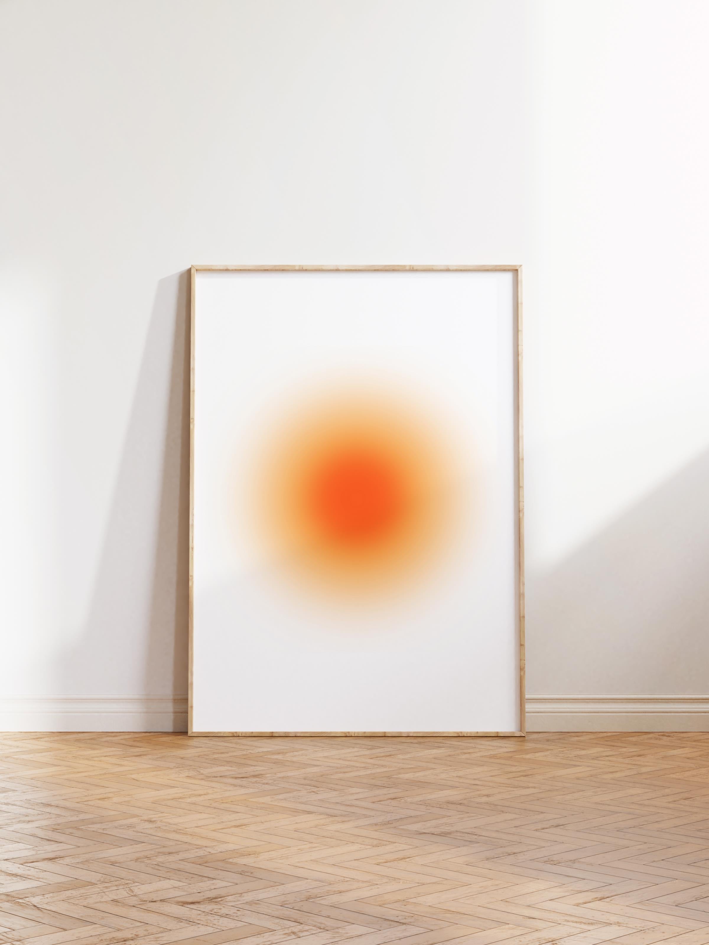 Çerçevesiz Poster, Aura Serisi NO:66 - Turuncu Aura, Melek Numaraları, Renkli Poster
