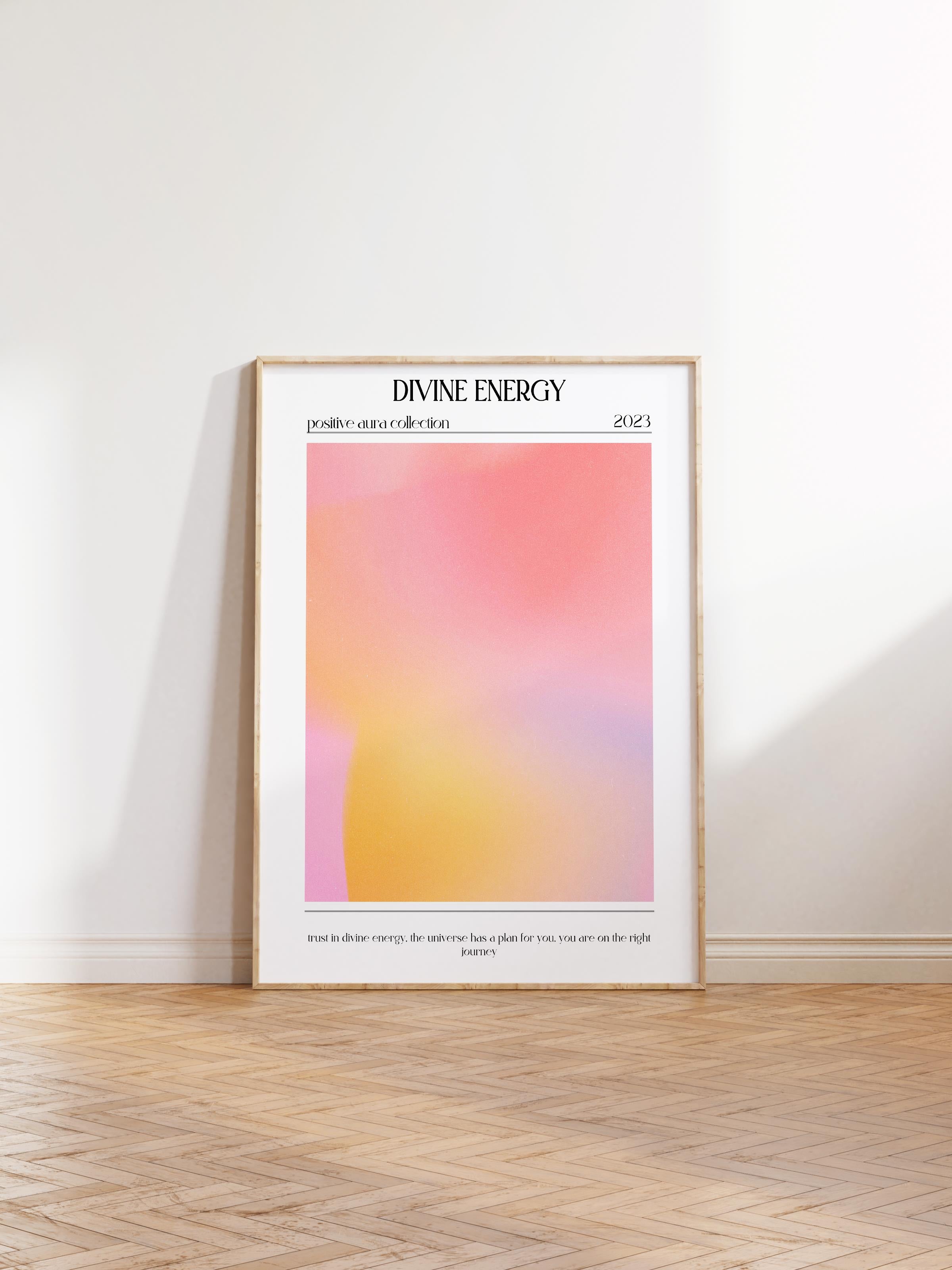 Çerçevesiz Poster, Aura Serisi NO:69 - Divine Energy, Melek Numaraları, Renkli Poster
