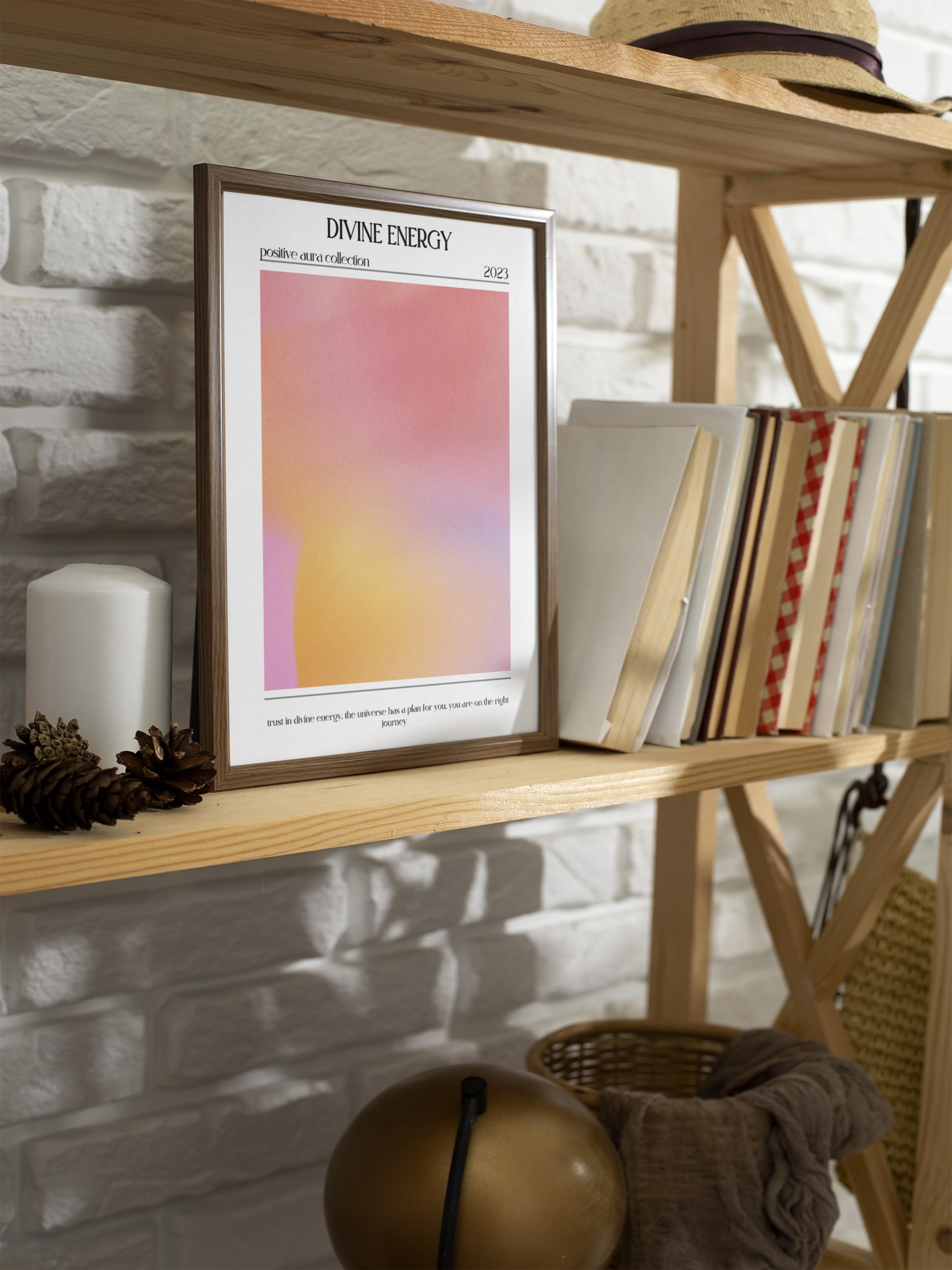 Çerçevesiz Poster, Aura Serisi NO:69 - Divine Energy, Melek Numaraları, Renkli Poster