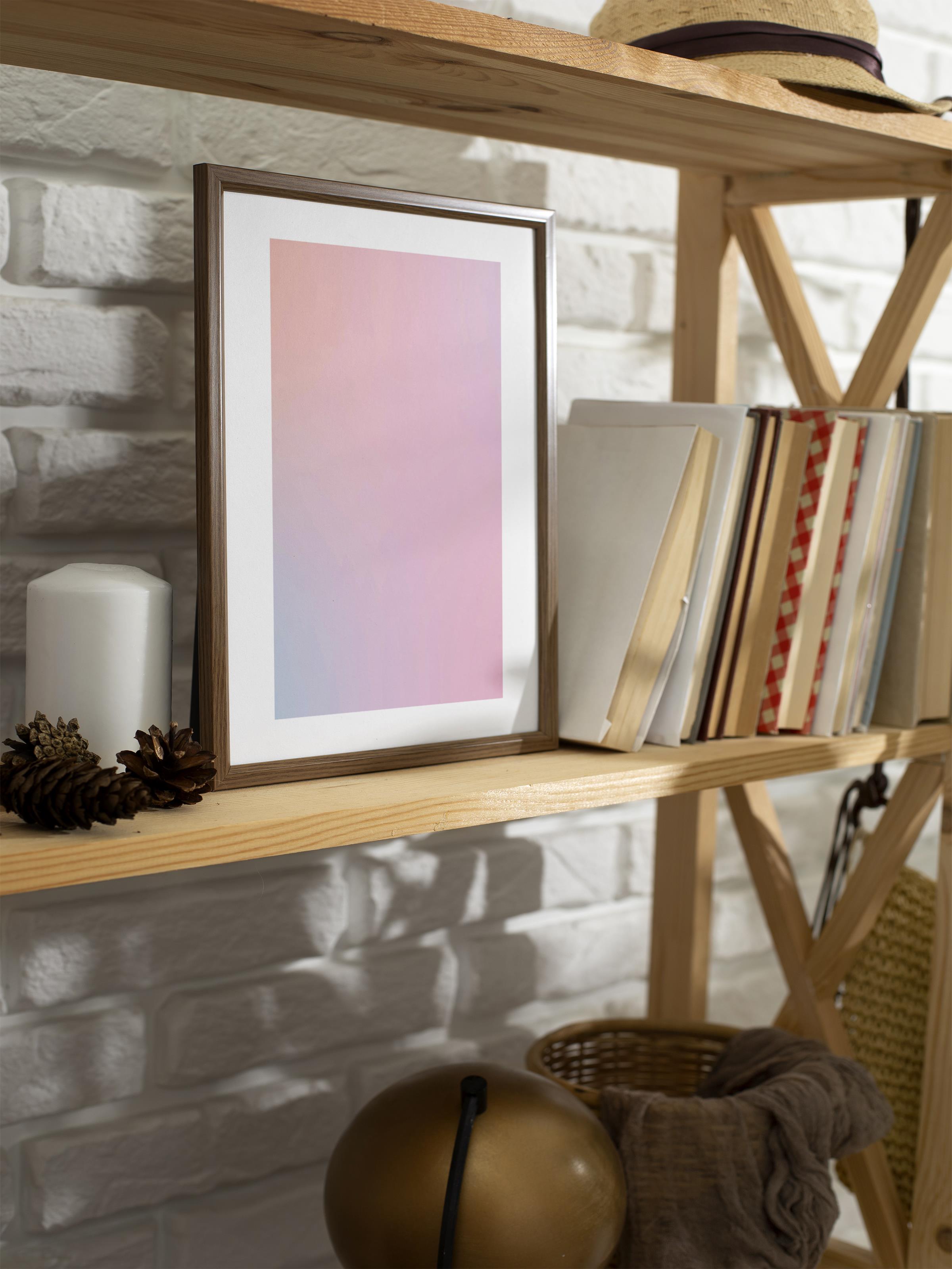 Çerçevesiz Poster, Aura Serisi NO:74 - Pembe Aura, Melek Numaraları, Renkli Poster