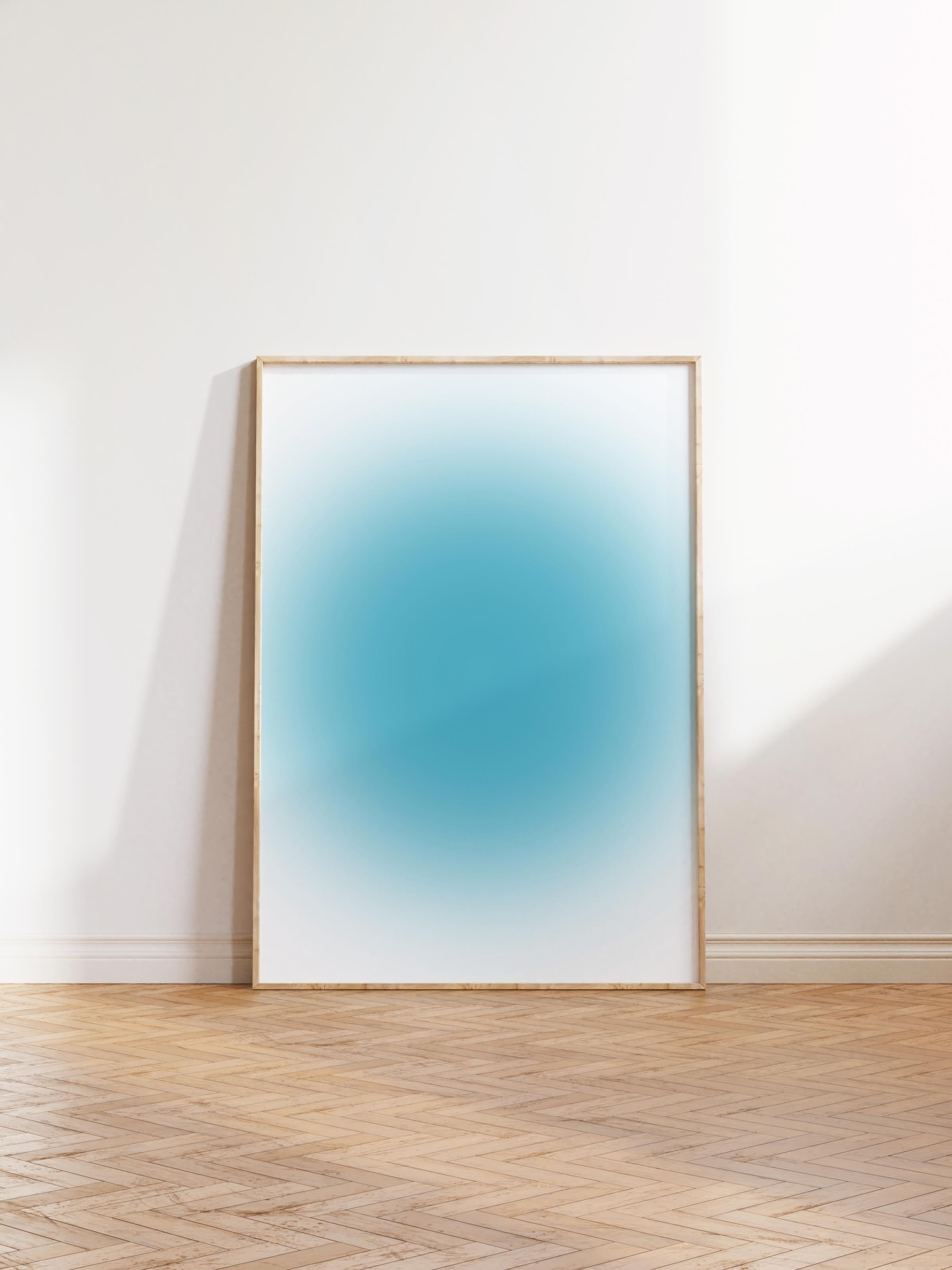 Çerçevesiz Poster, Aura Serisi NO:76 - Mavi aura, Melek Numaraları, Renkli Poster