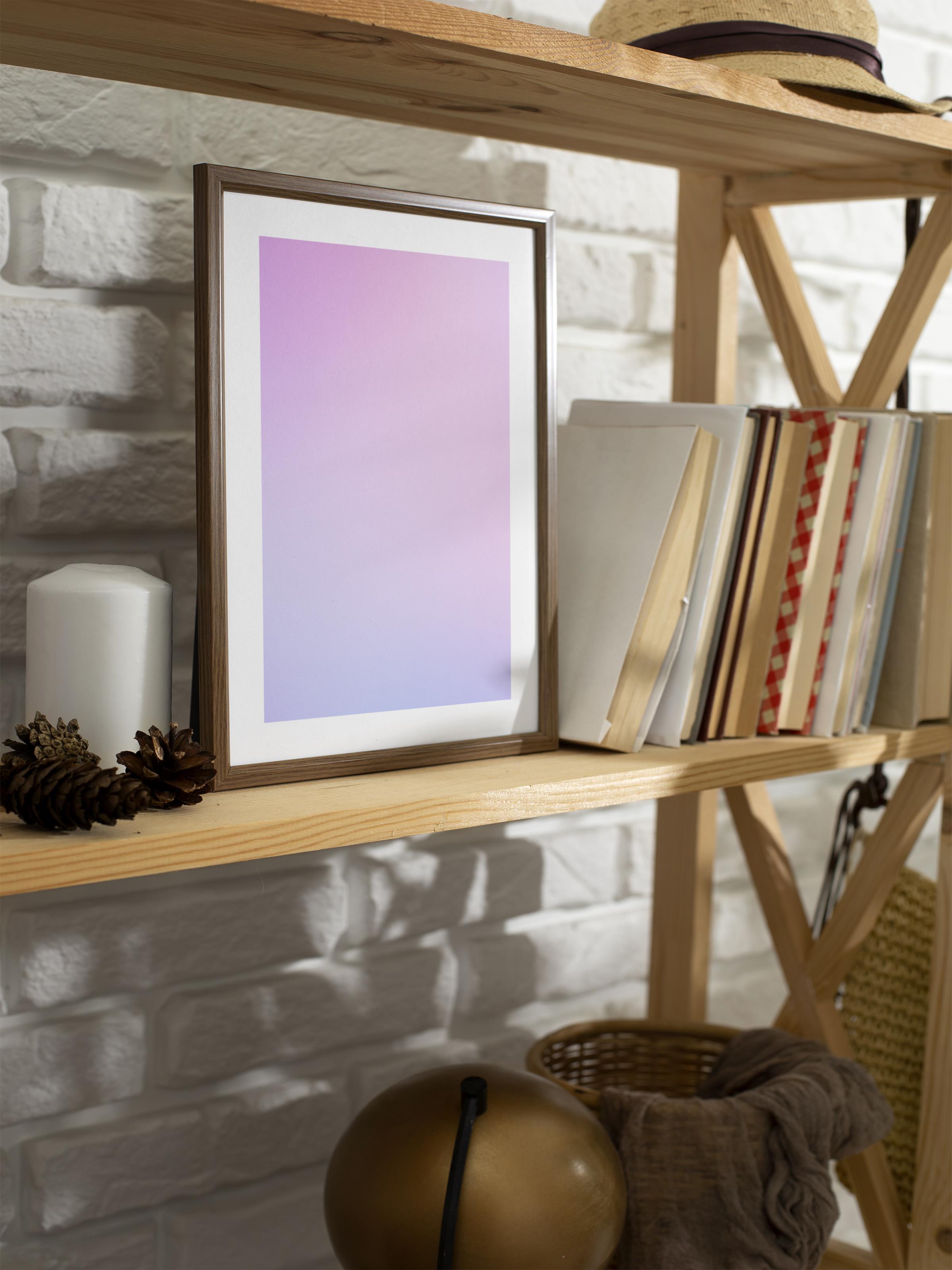 Çerçevesiz Poster, Aura Serisi NO:77 - Pembe Aura, Melek Numaraları, Renkli Poster
