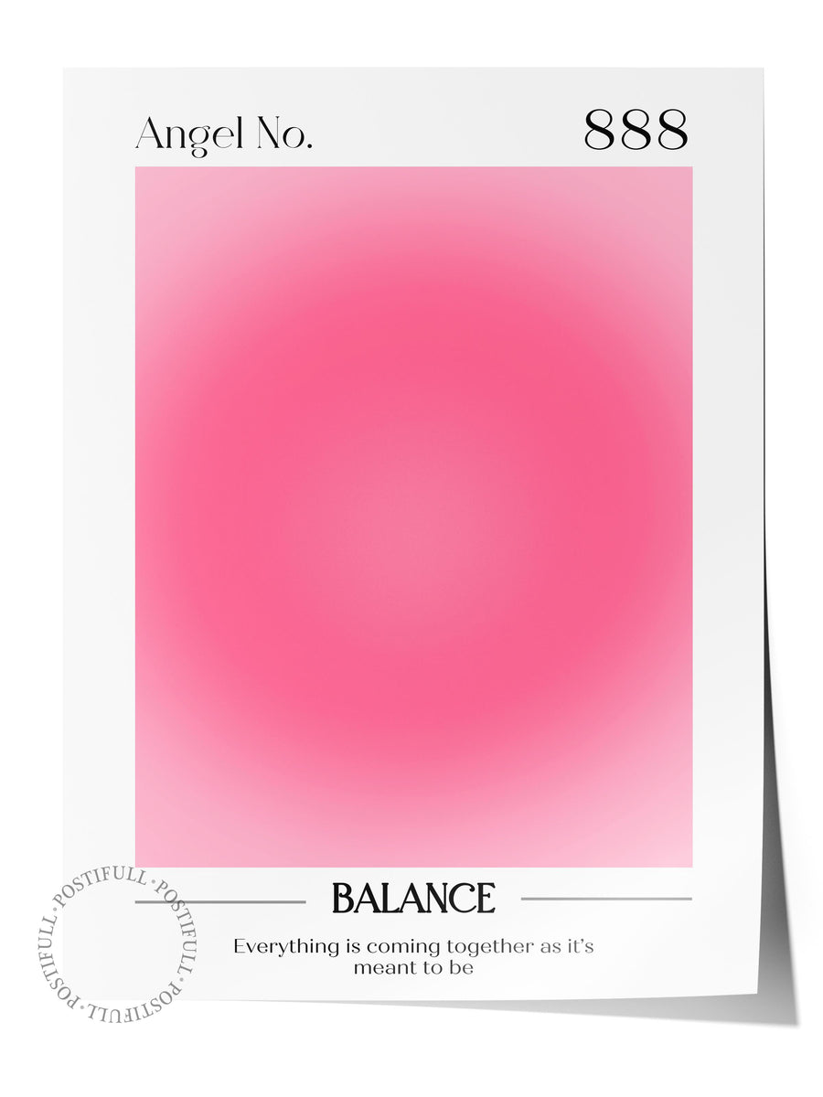 Çerçevesiz Poster, Aura Serisi NO:81 - 888 - Balance, Melek Numaraları, Renkli Poster