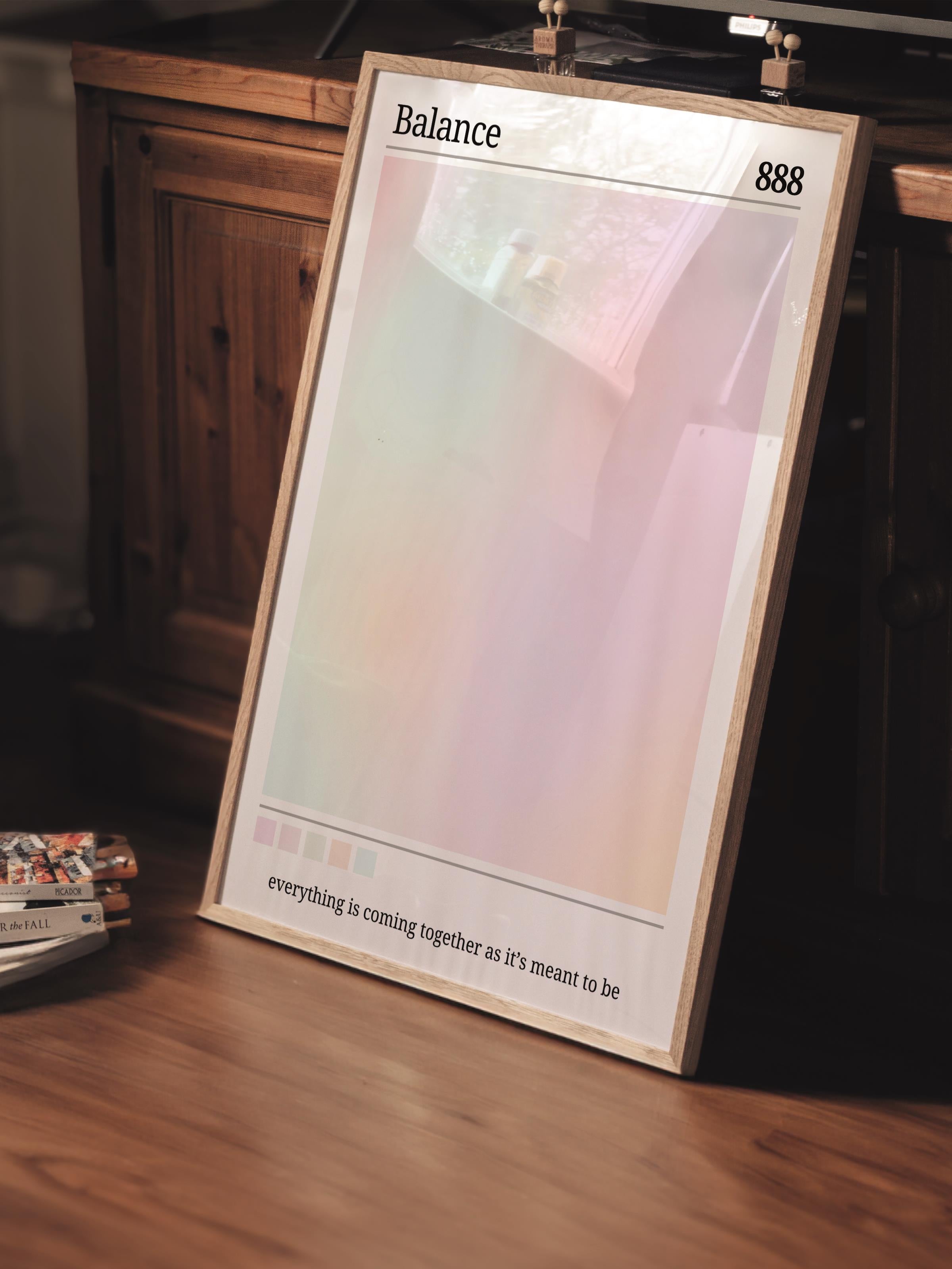 Çerçevesiz Poster, Aura Serisi NO:82 - Balance, Melek Numaraları, Renkli Poster
