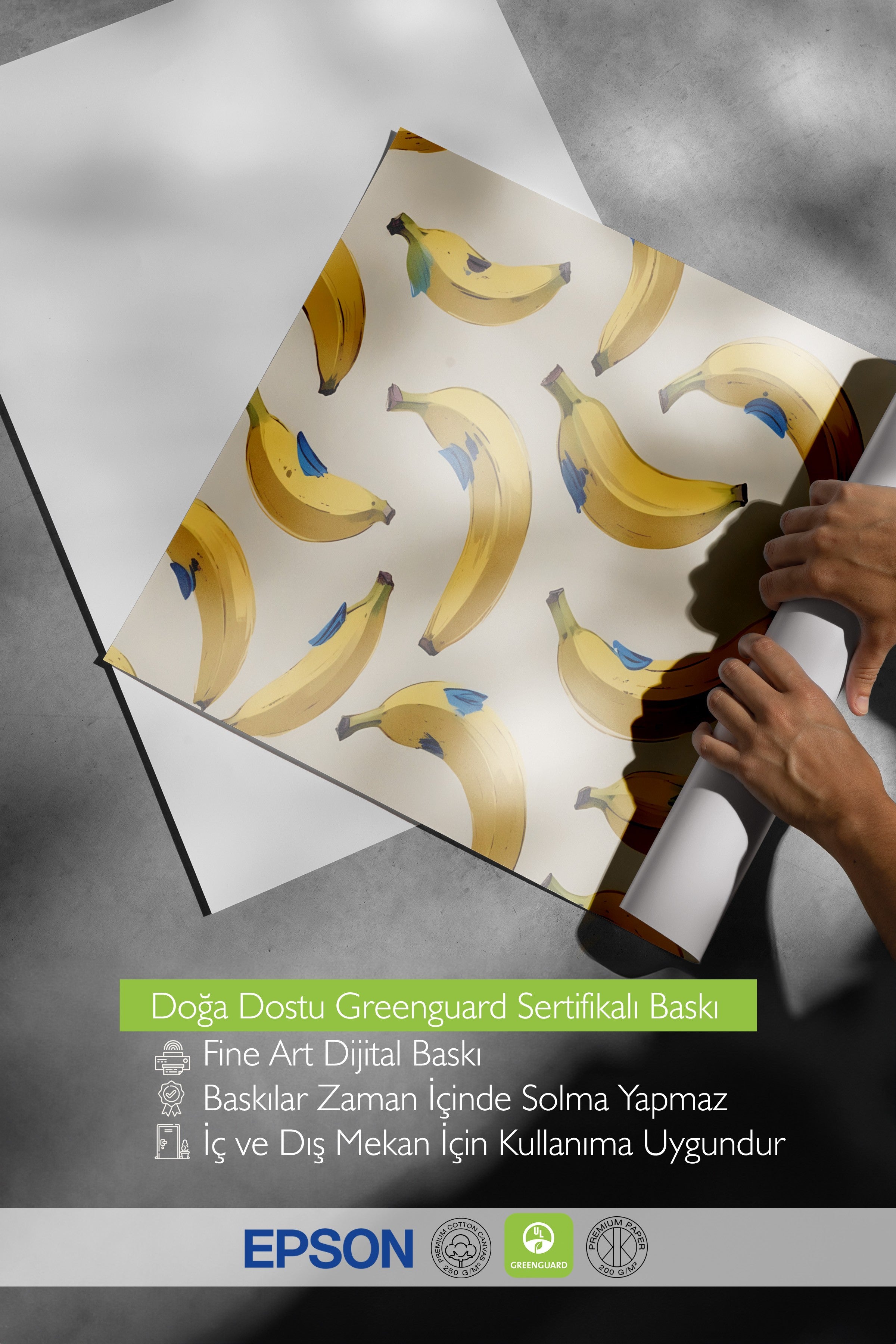 Çerçevesiz Poster, Bananas, Comfort Serisi Mutfak Duvar Posteri, NO:109140