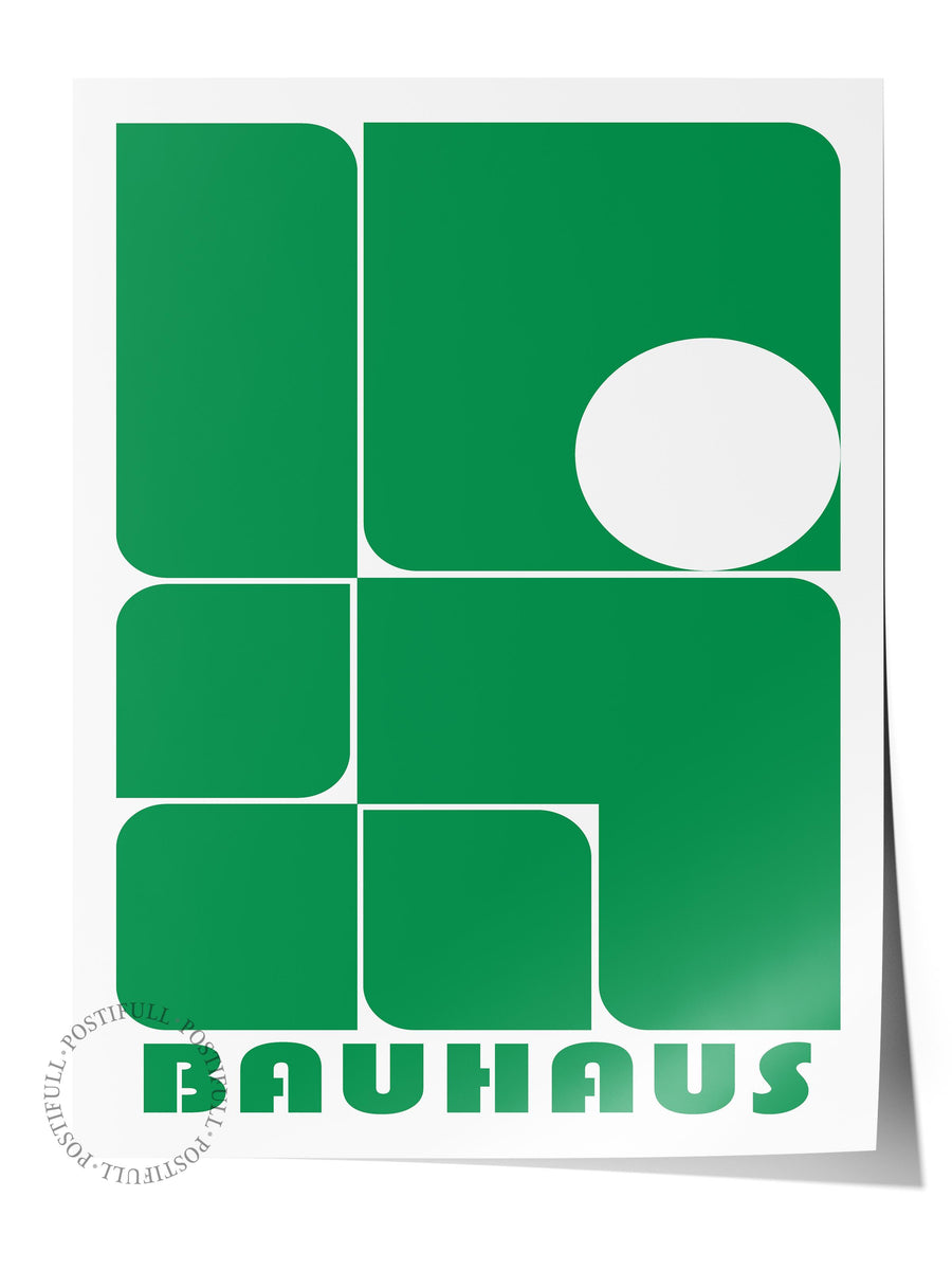 Çerçevesiz Poster, Bauhaus Serisi, Açık Yeşil Duvar Posteri, Duvar Dekoru, HD Baskı, Kalın Arşivsel Sanat Kağıdı