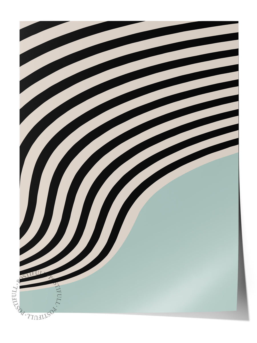 Dalgalı Çizgiler Bauhaus Çerçevesiz Poster