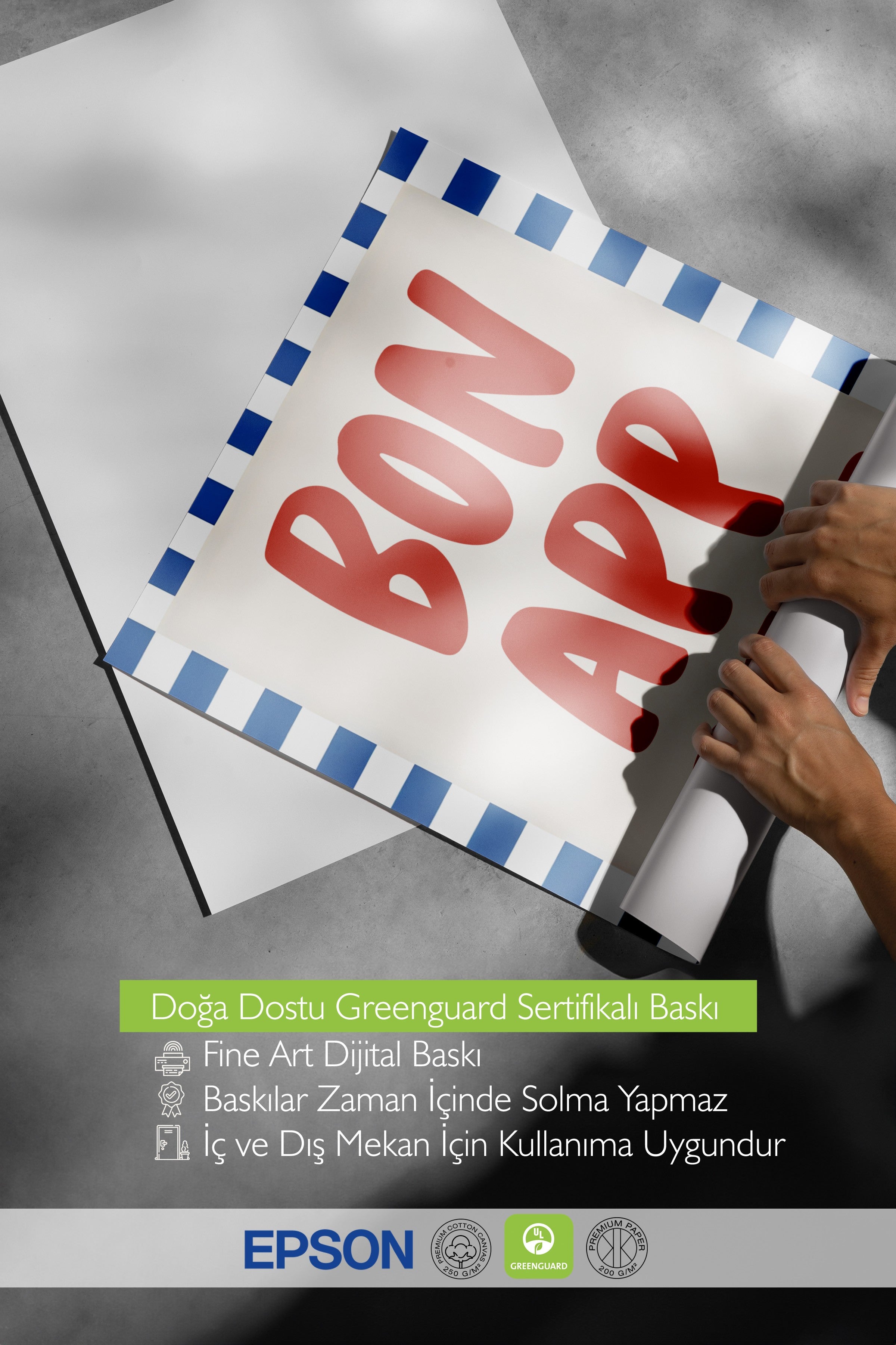 Çerçevesiz Poster, Bon Appetit, Comfort Serisi Mutfak Duvar Posteri, NO:109055