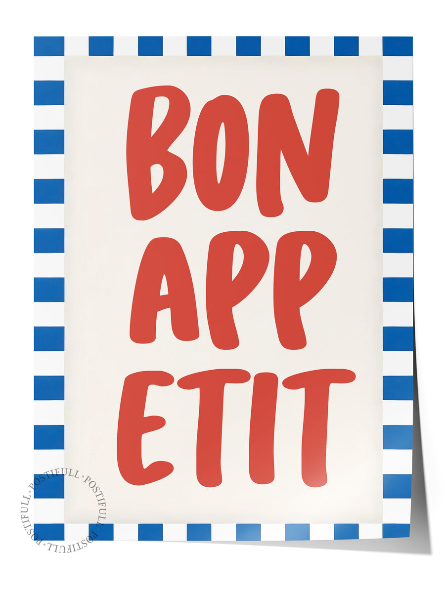Çerçevesiz Poster, Bon Appetit, Comfort Serisi Mutfak Duvar Posteri, NO:109055