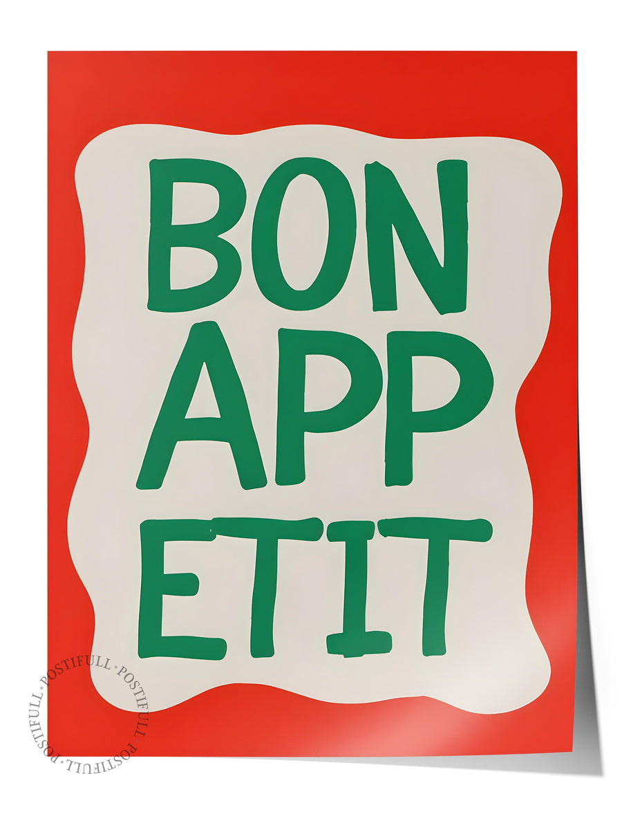 Çerçevesiz Poster, Bon Appetit, Comfort Serisi Mutfak Duvar Posteri, NO:109069