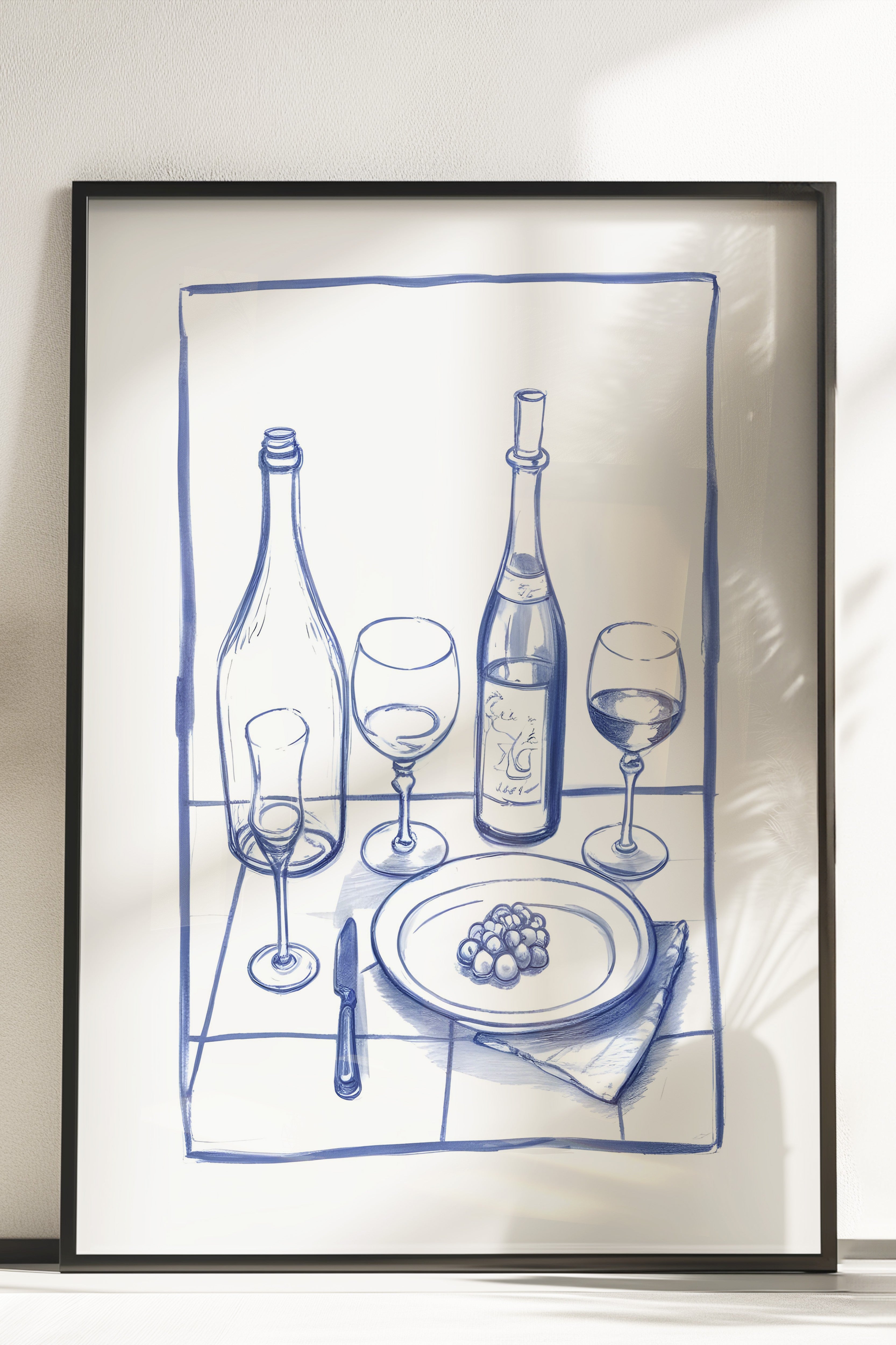 Çerçevesiz Poster, Bottles & Glasses, Comfort Serisi Mutfak Duvar Posteri, NO:109116