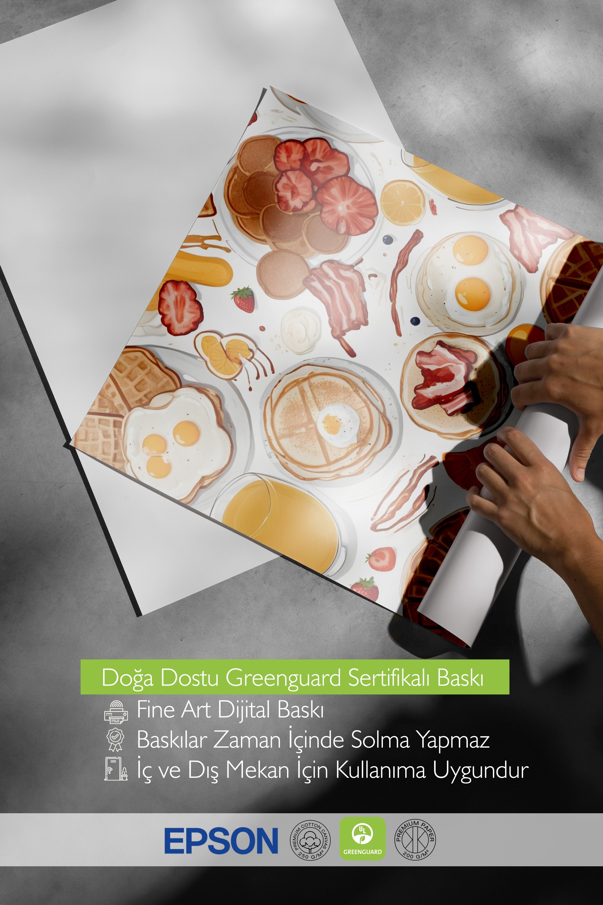 Çerçevesiz Poster, Breakfast, Comfort Serisi Mutfak Duvar Posteri, NO:109128