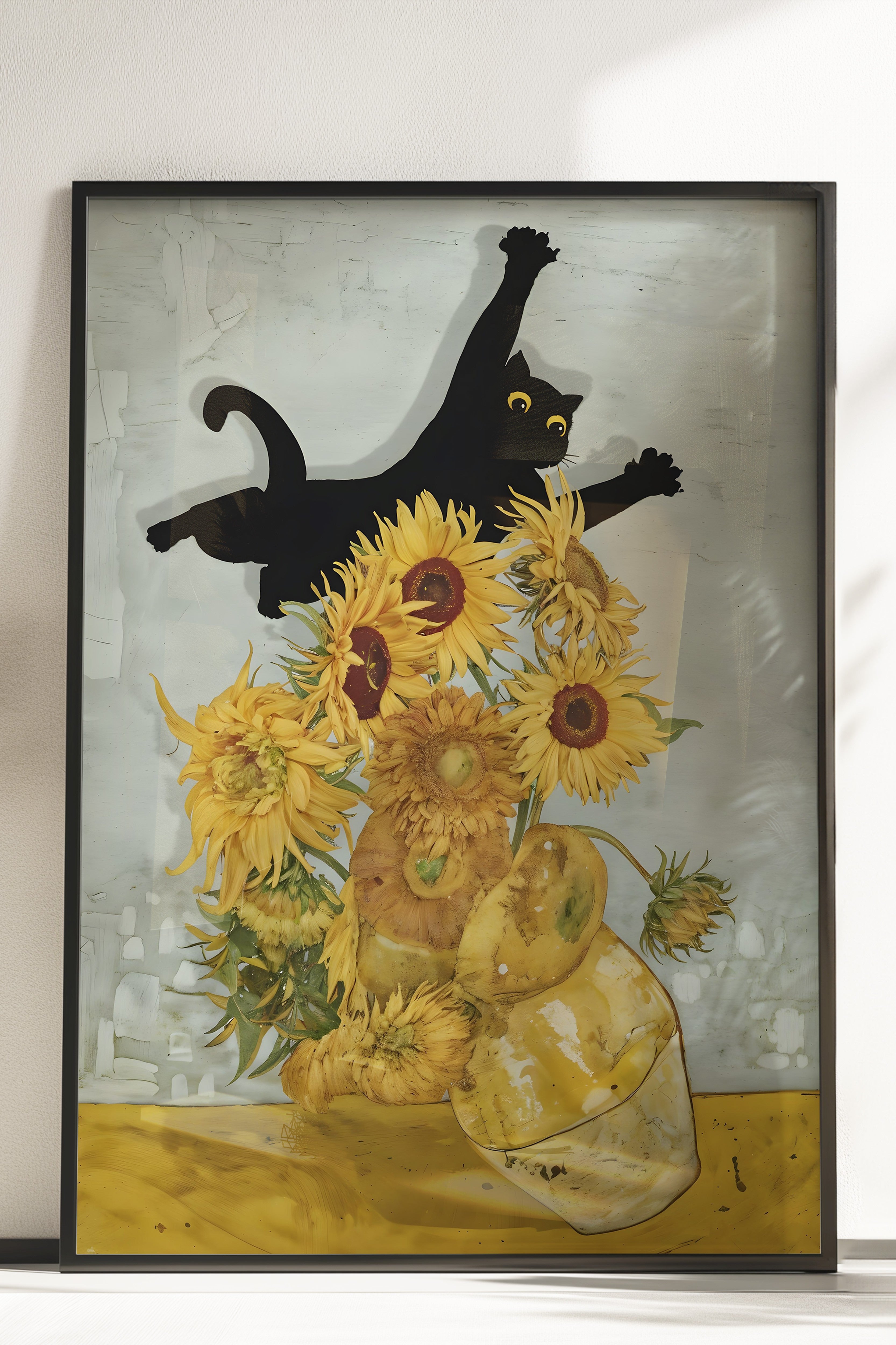 Çerçevesiz Poster, Cat Print Van Gogh, Comfort Serisi Mutfak Duvar Posteri, NO:108965