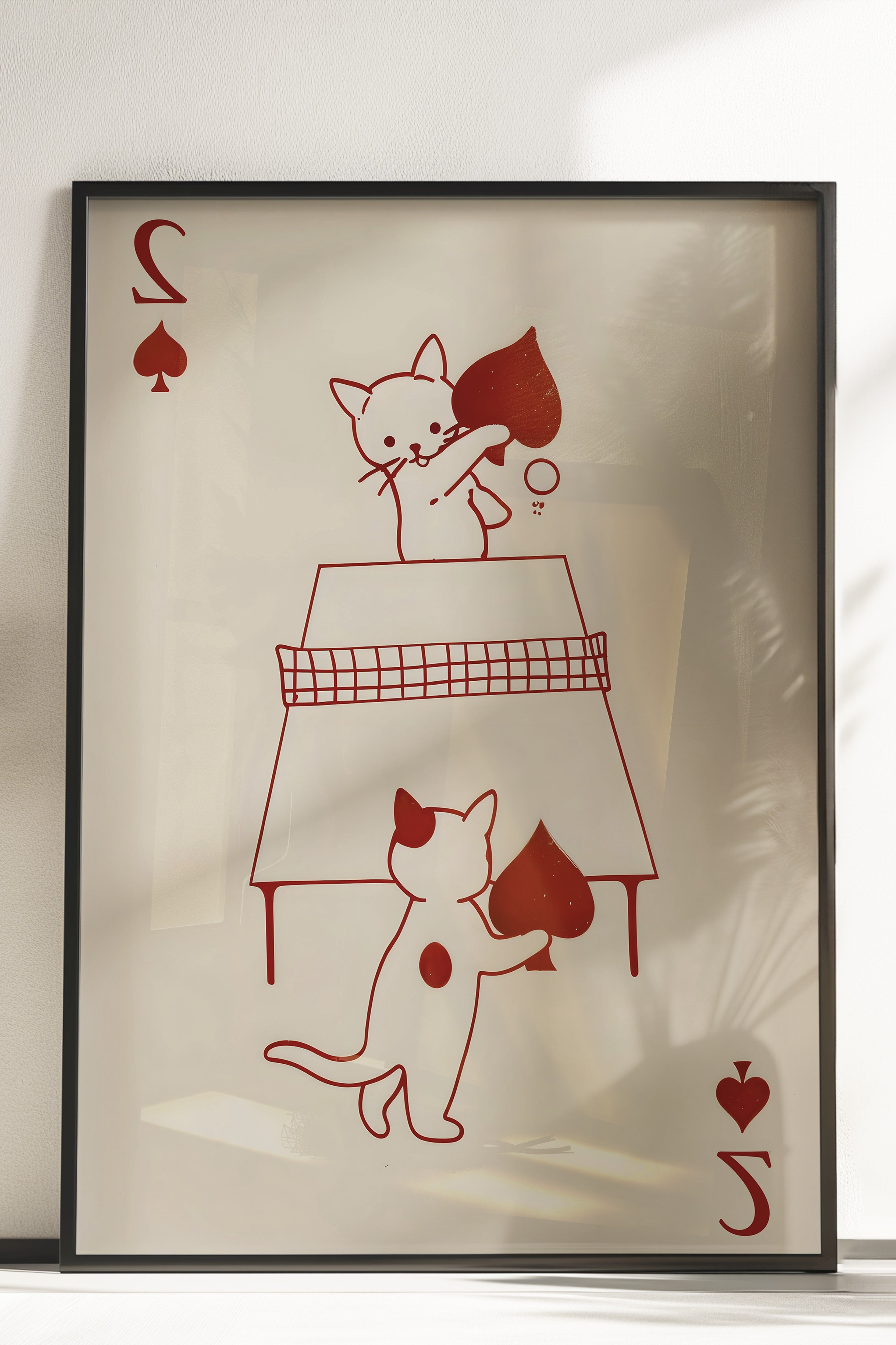 Çerçevesiz Poster, Cats Playing Card, Comfort Serisi Duvar Posteri, NO:108937