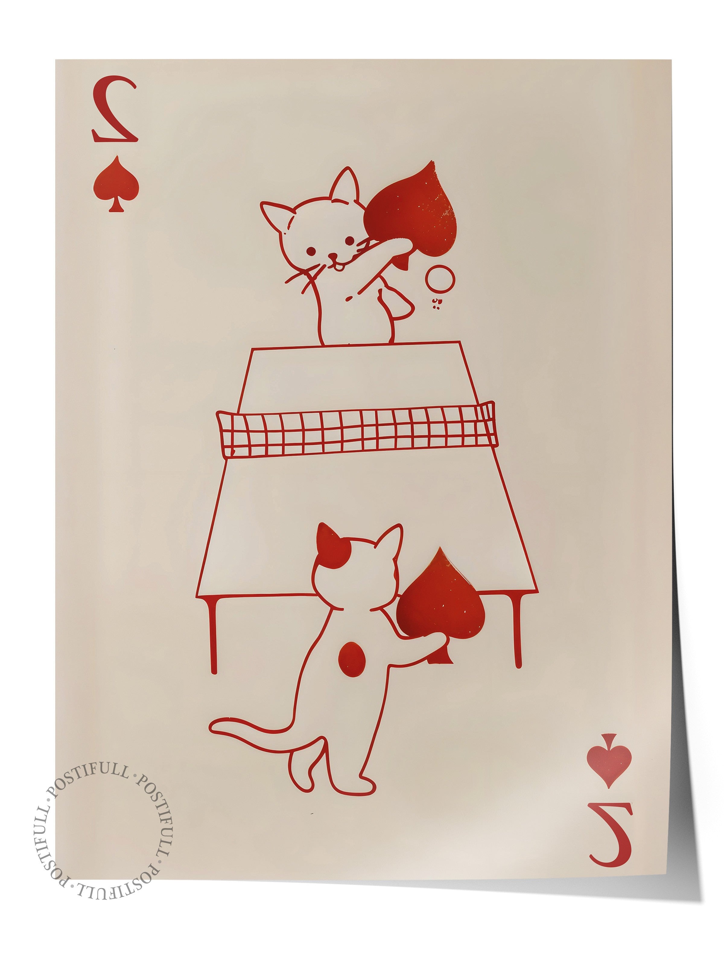 Çerçevesiz Poster, Cats Playing Card, Comfort Serisi Duvar Posteri, NO:108937