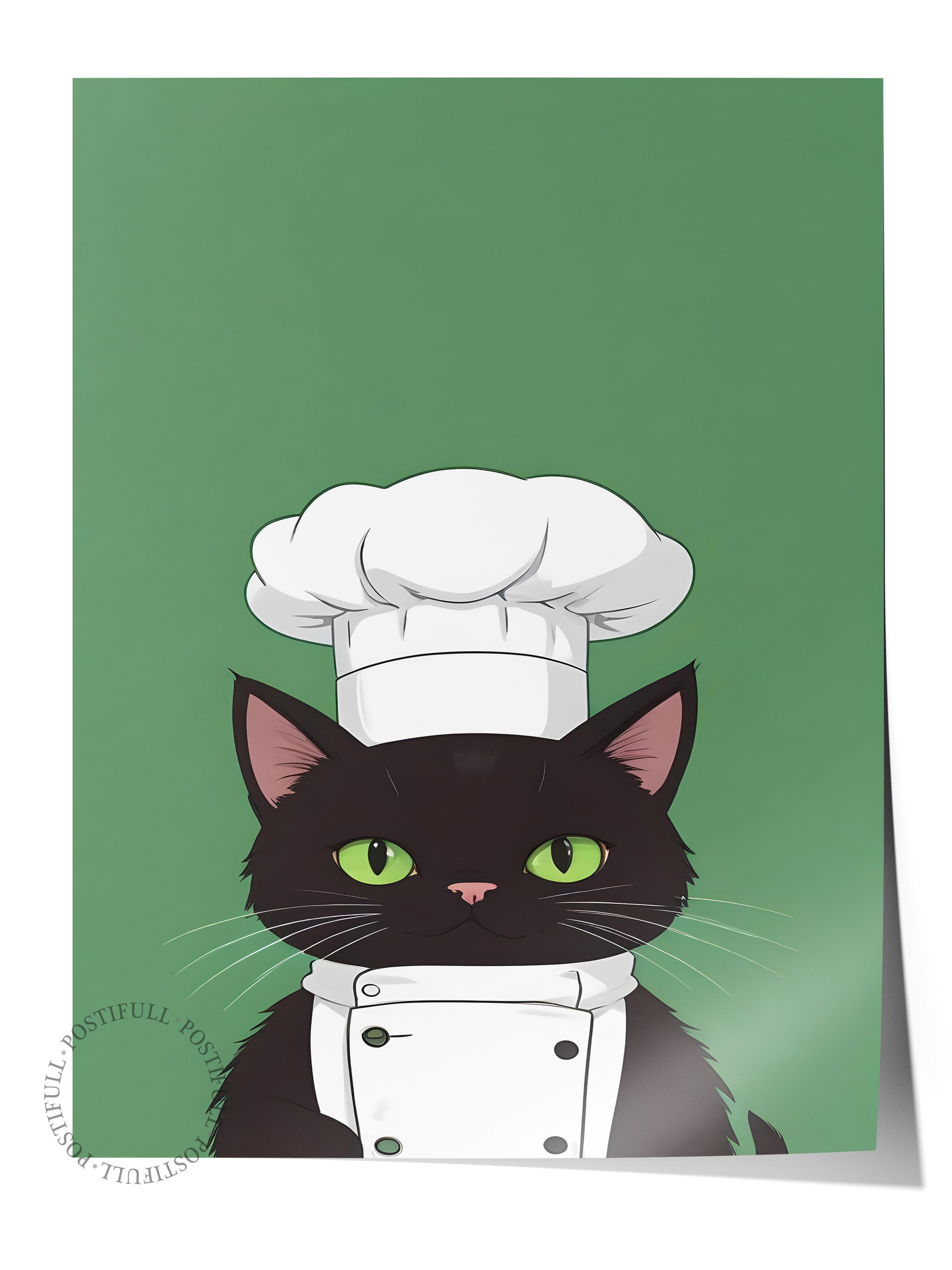 Çerçevesiz Poster, Chef Cat, Comfort Serisi Mutfak Duvar Posteri, NO:109147