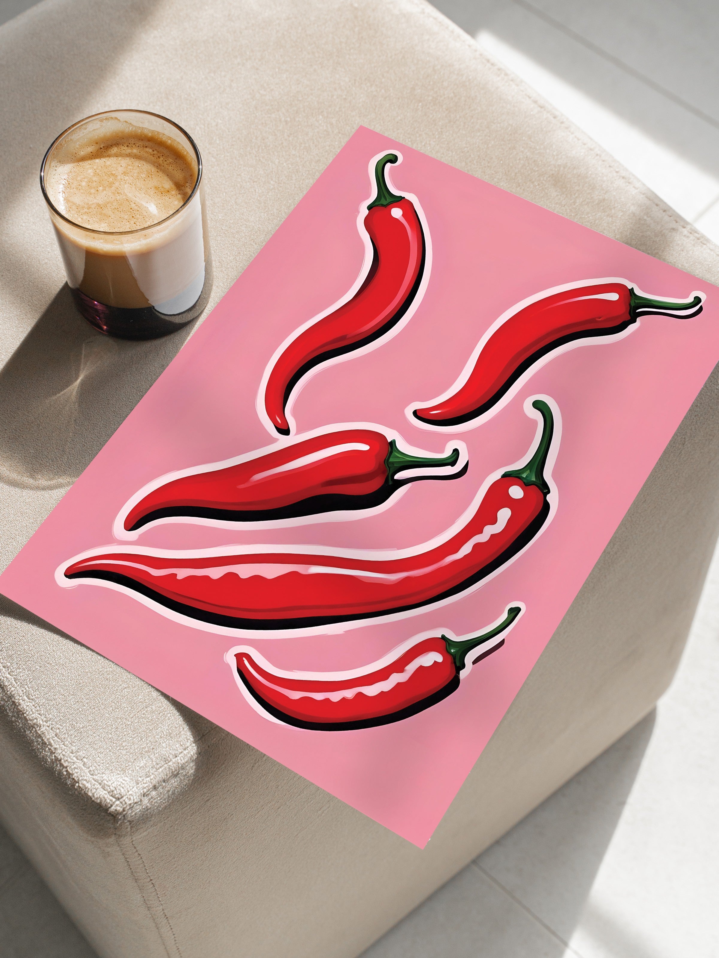 Çerçevesiz Poster, Chili Pepper, Comfort Serisi Mutfak Duvar Posteri, NO:109057