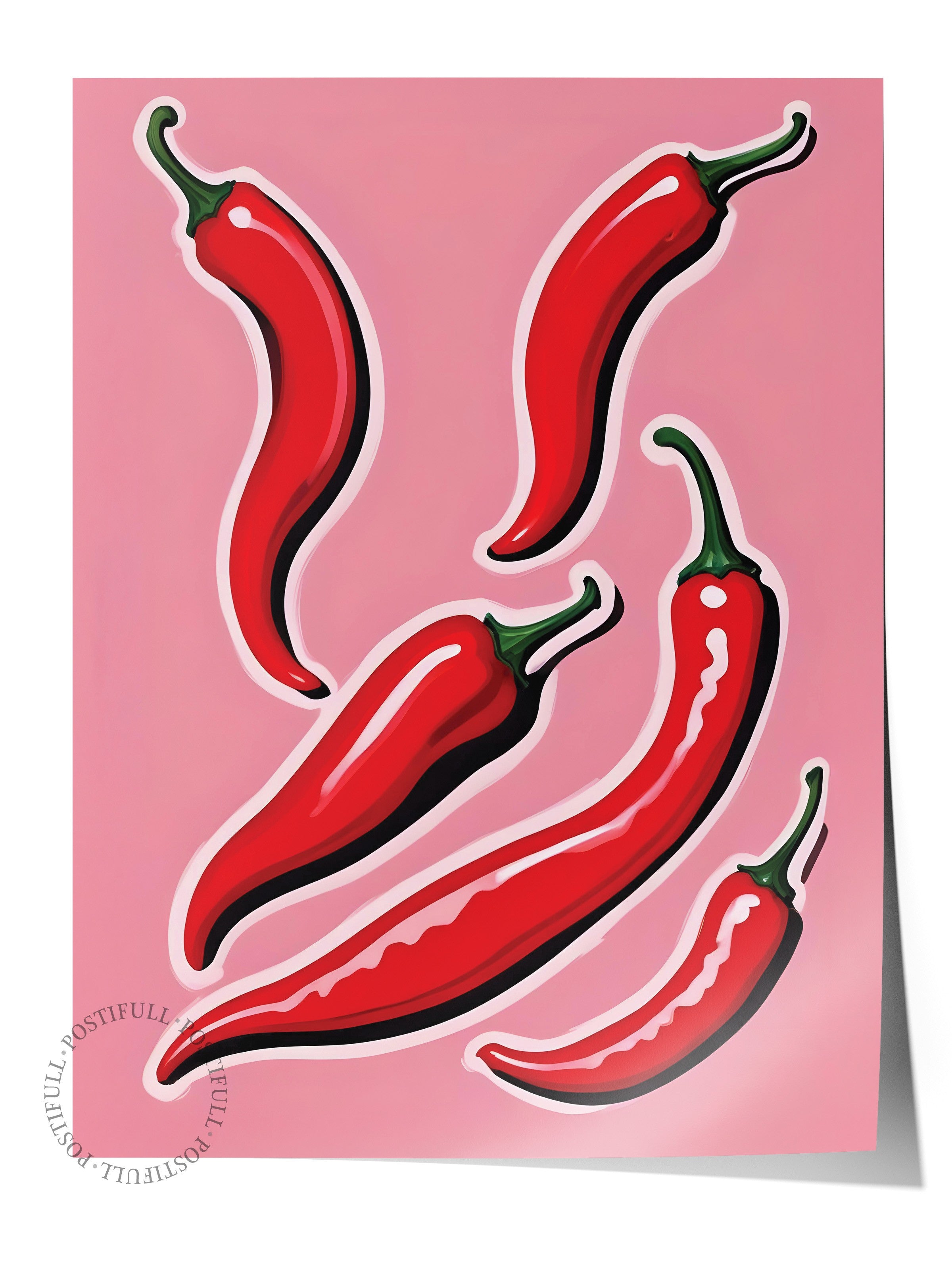 Çerçevesiz Poster, Chili Pepper, Comfort Serisi Mutfak Duvar Posteri, NO:109057