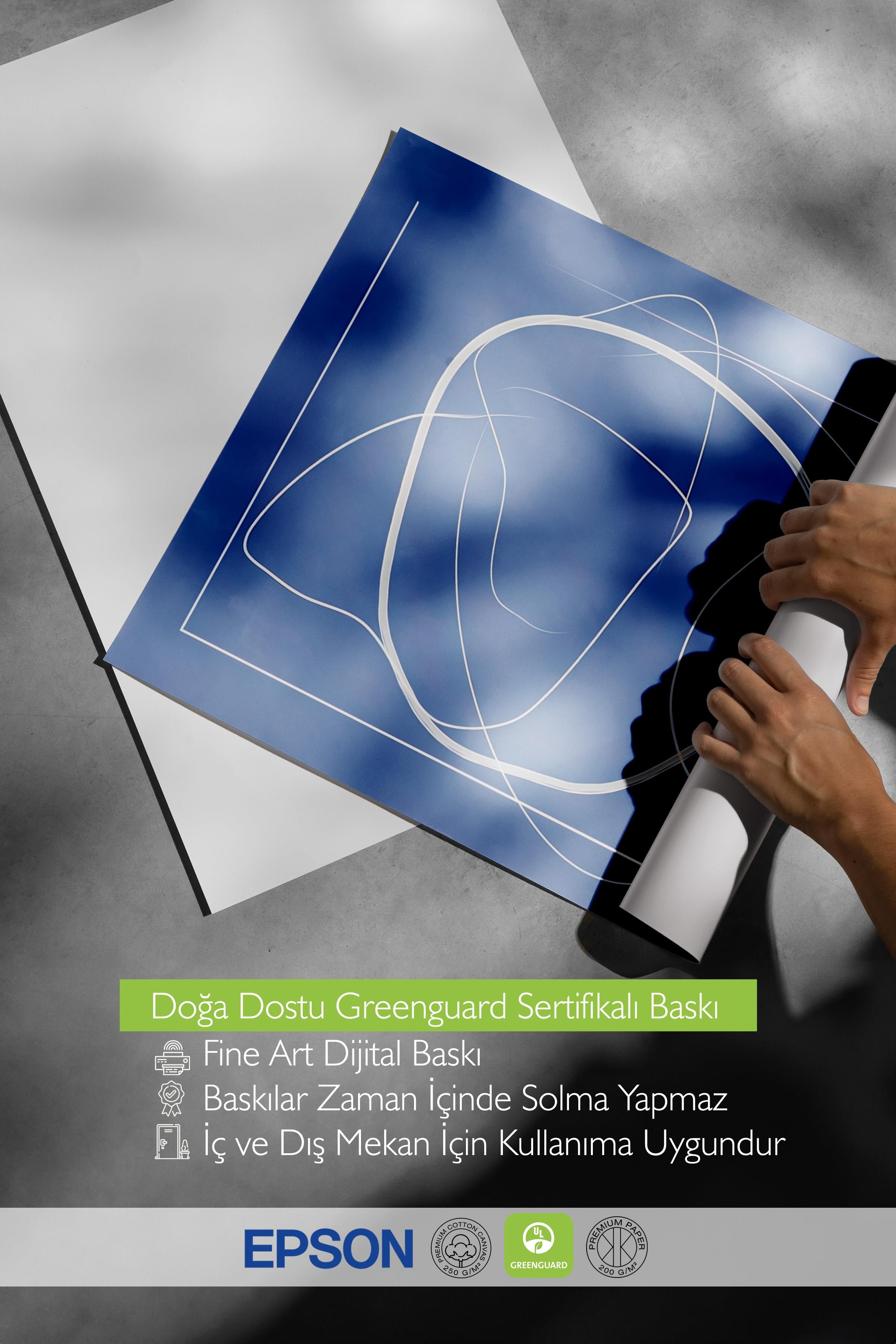 Çerçevesiz Poster, HD Kalite Duvar Posteri,Comfort Serisi, Abstract Blue Lines Poster, NO:108601