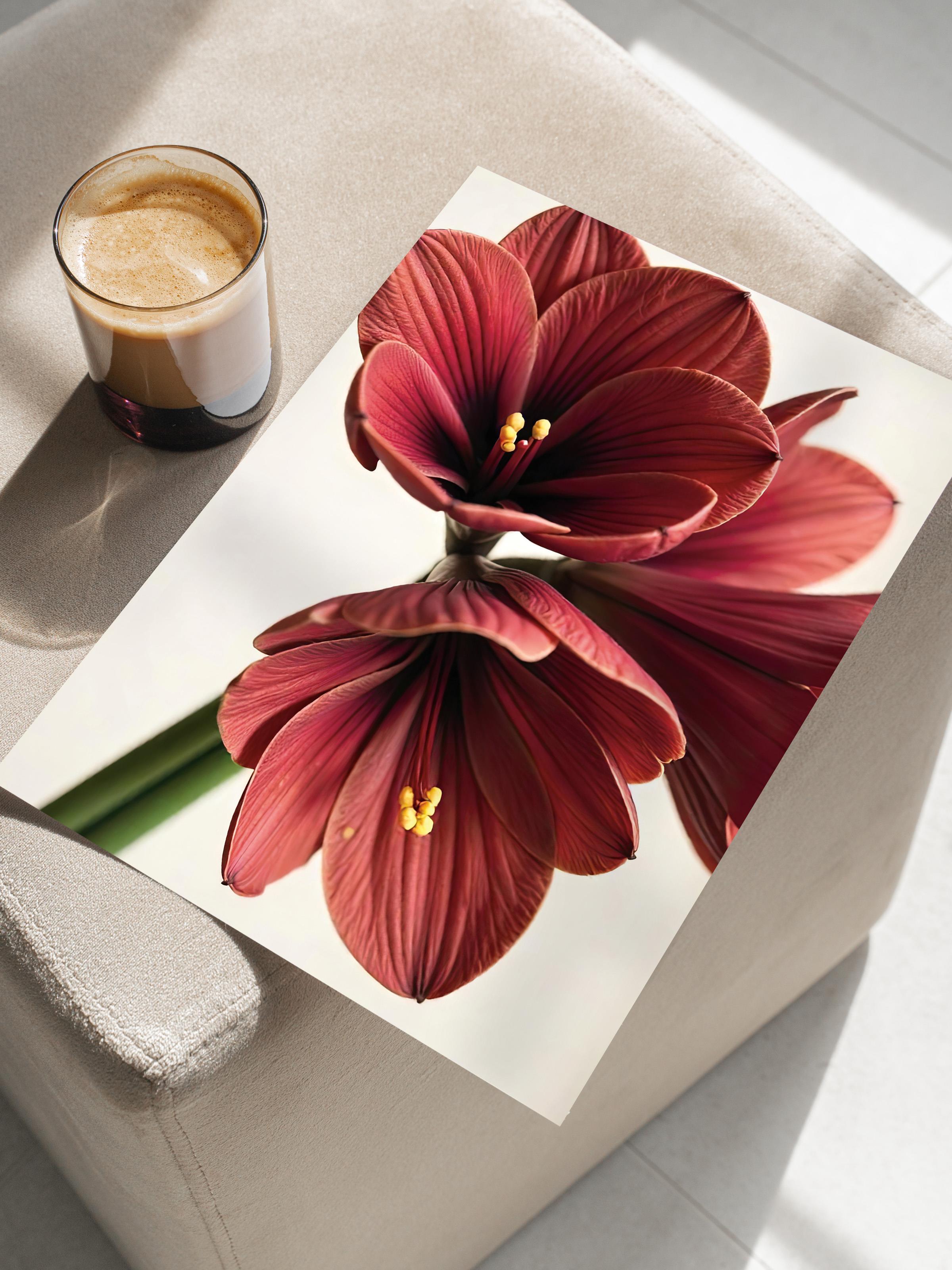 Çerçevesiz Yılbaşı Posteri, Yılbaşı Dekoru, Comfort Serisi, Amaryllis in Red Poster, NO:108644