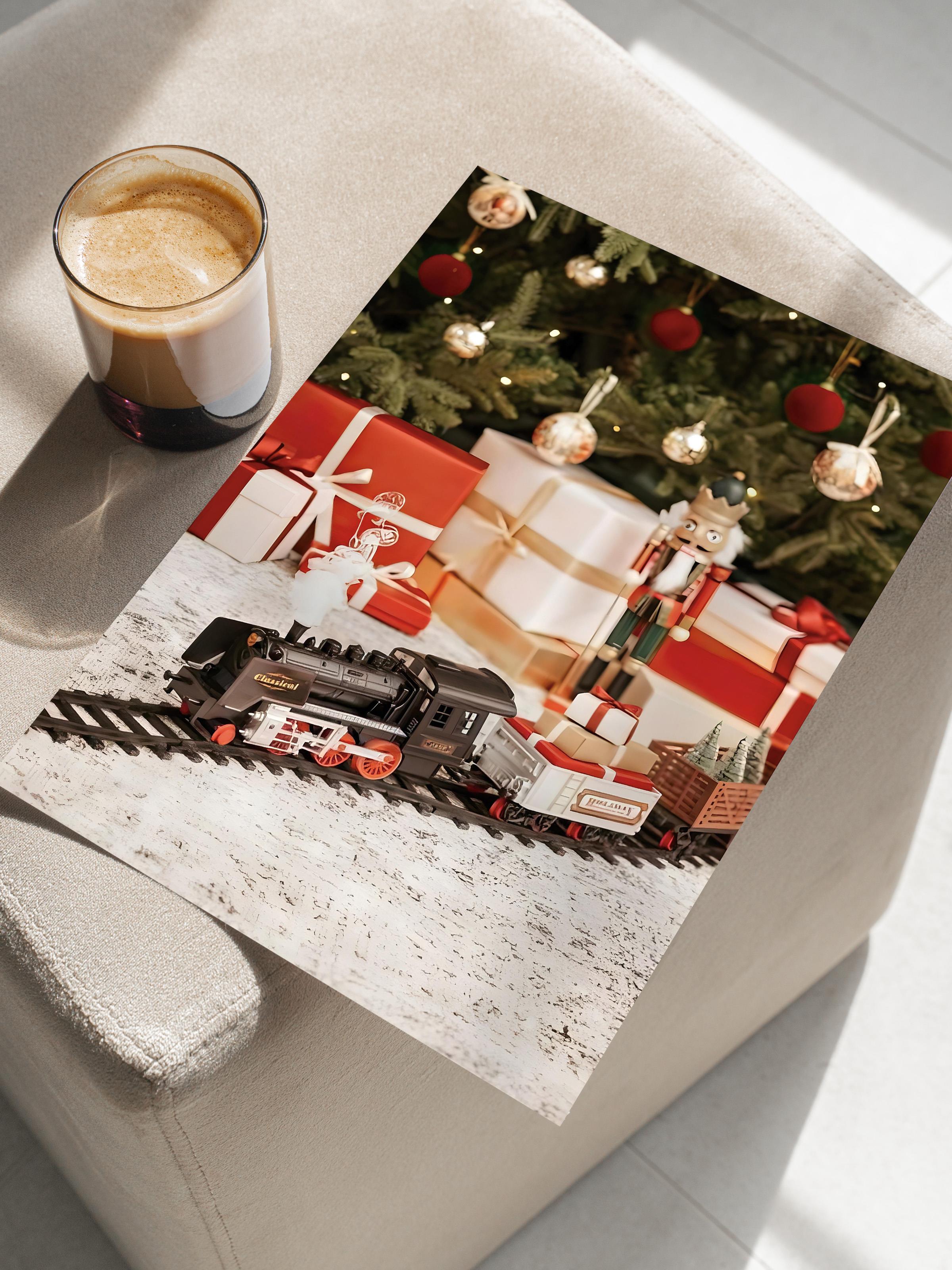 Çerçevesiz Yılbaşı Posteri, Yılbaşı Dekoru, Comfort Serisi, Around the Tree Poster, NO:108626