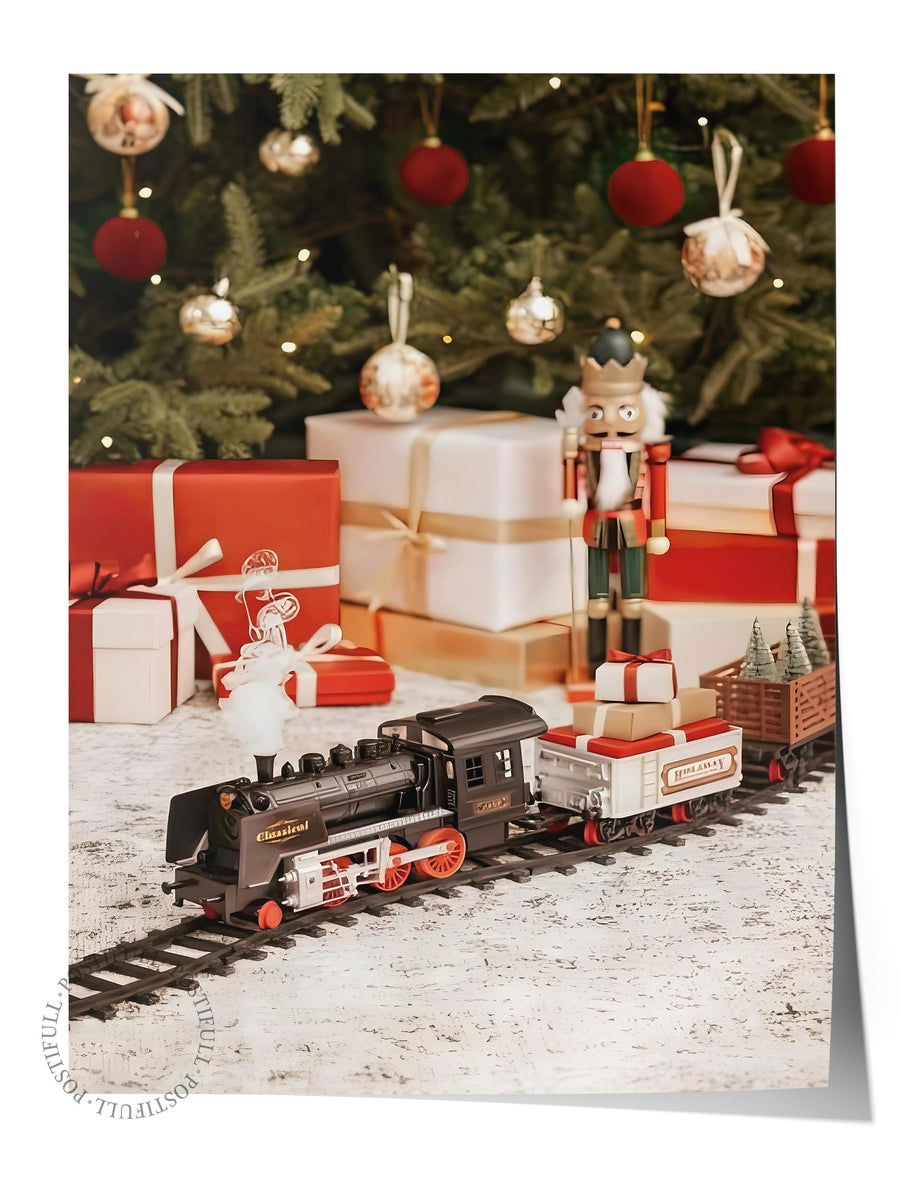 Noel Treni Yılbaşı Çerçevesiz Poster