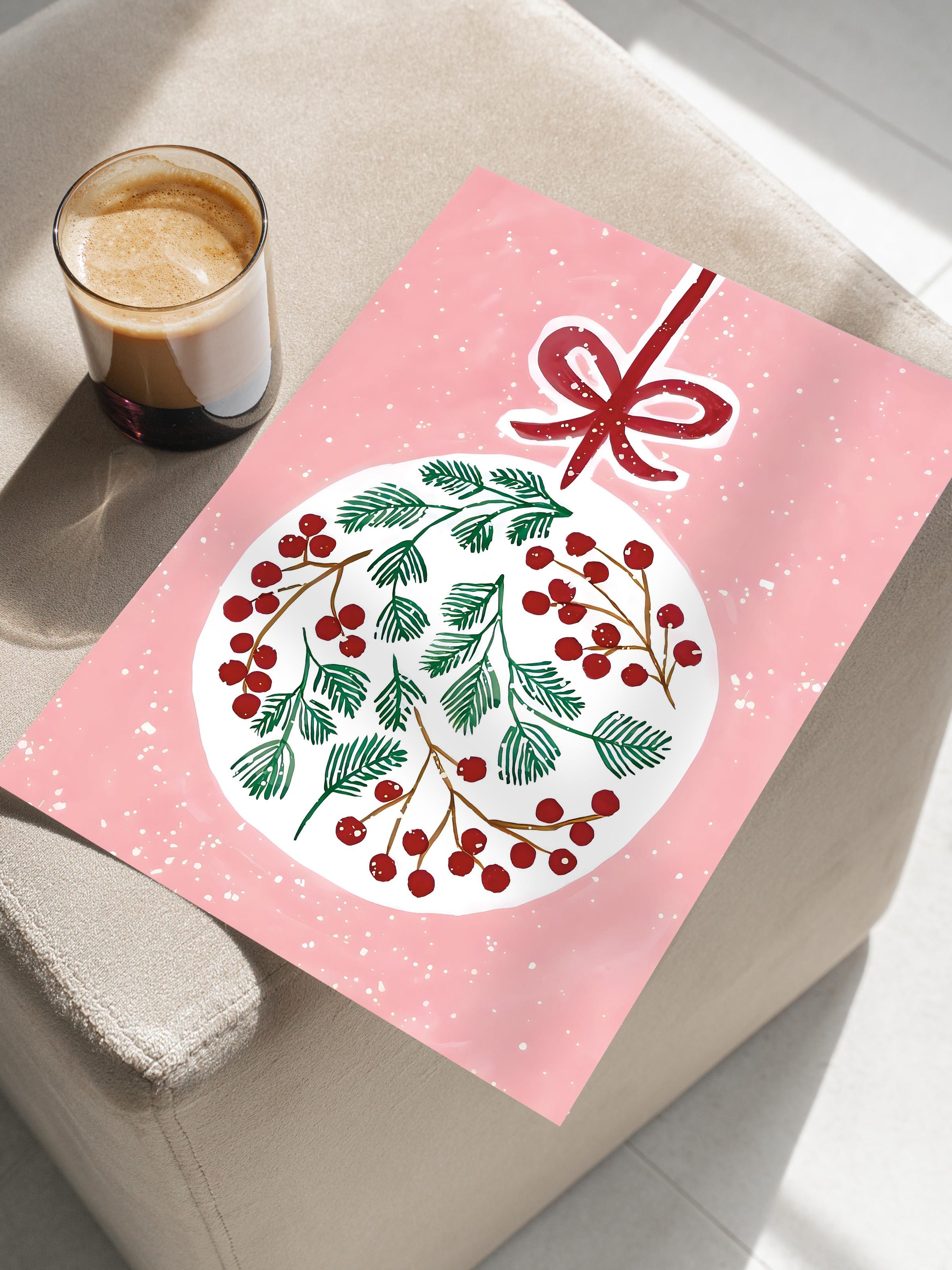 Çerçevesiz Yılbaşı Posteri, Yılbaşı Dekoru, Comfort Serisi, Ball of Joy Poster, NO:108675