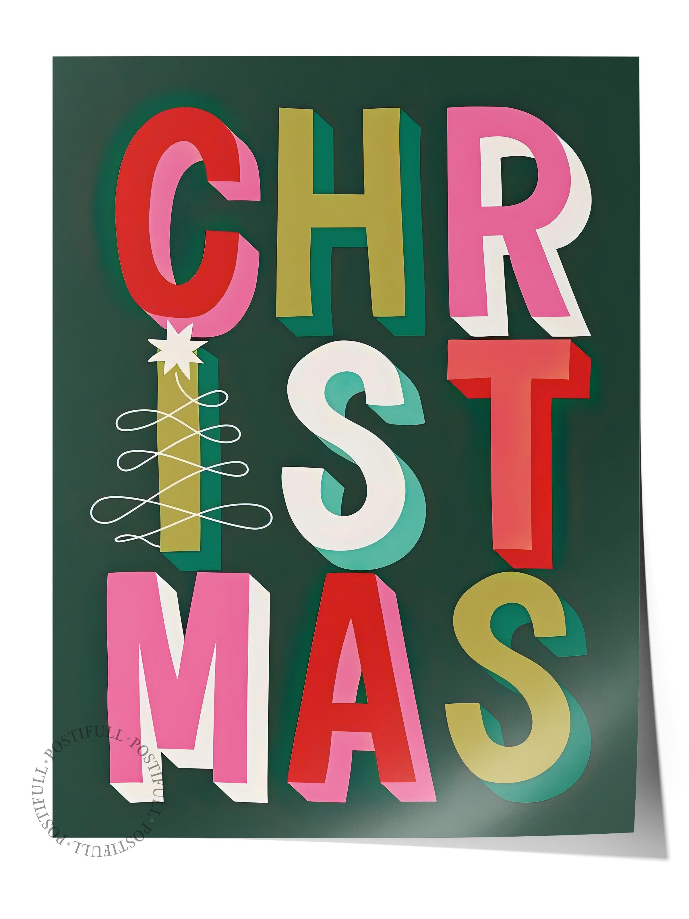 Çerçevesiz Yılbaşı Posteri, Yılbaşı Dekoru, Comfort Serisi, Bold Christmas Poster, NO:108663