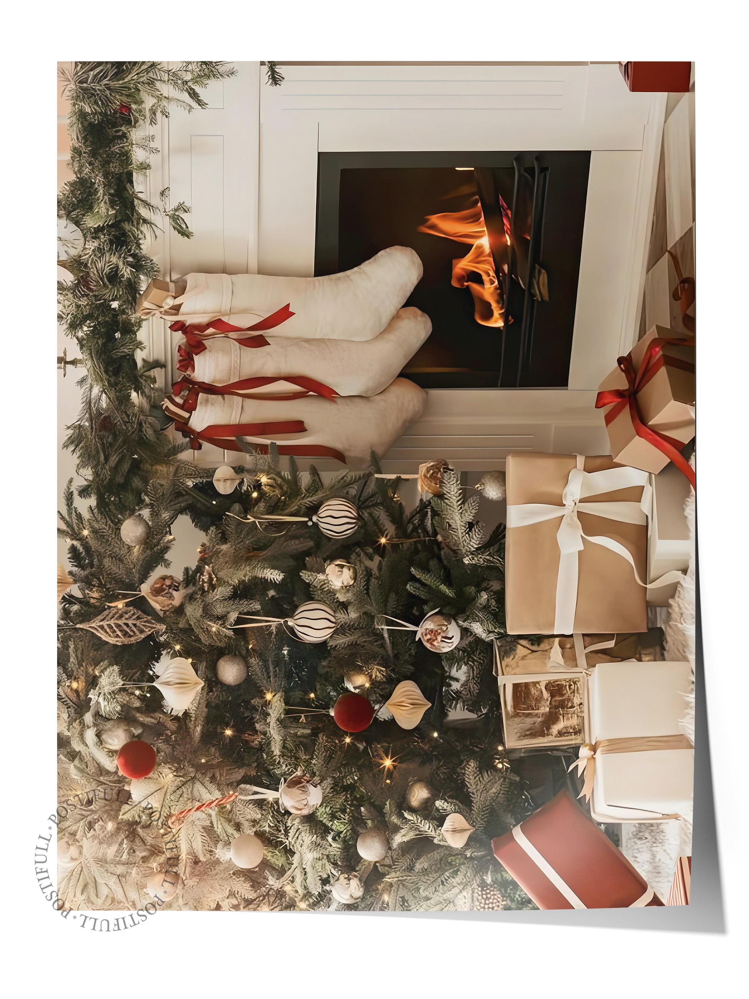 Çerçevesiz Yılbaşı Posteri, Yılbaşı Dekoru, Comfort Serisi, Christmas Morning Poster, NO:108635