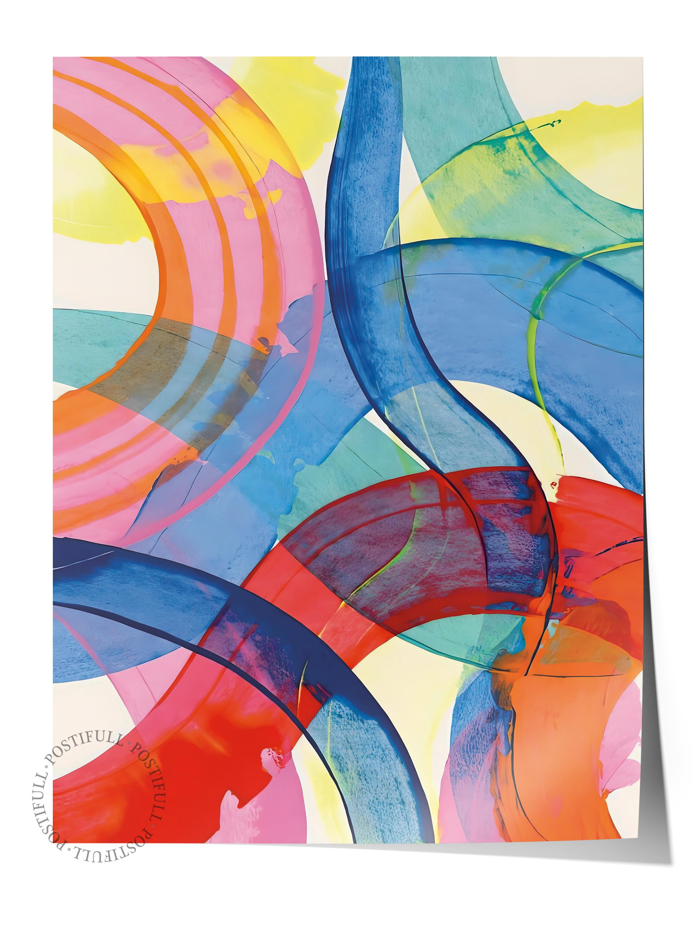 Çerçevesiz Poster, Comfort Serisi, Colorful Paint Strokes Poster, NO:108617
