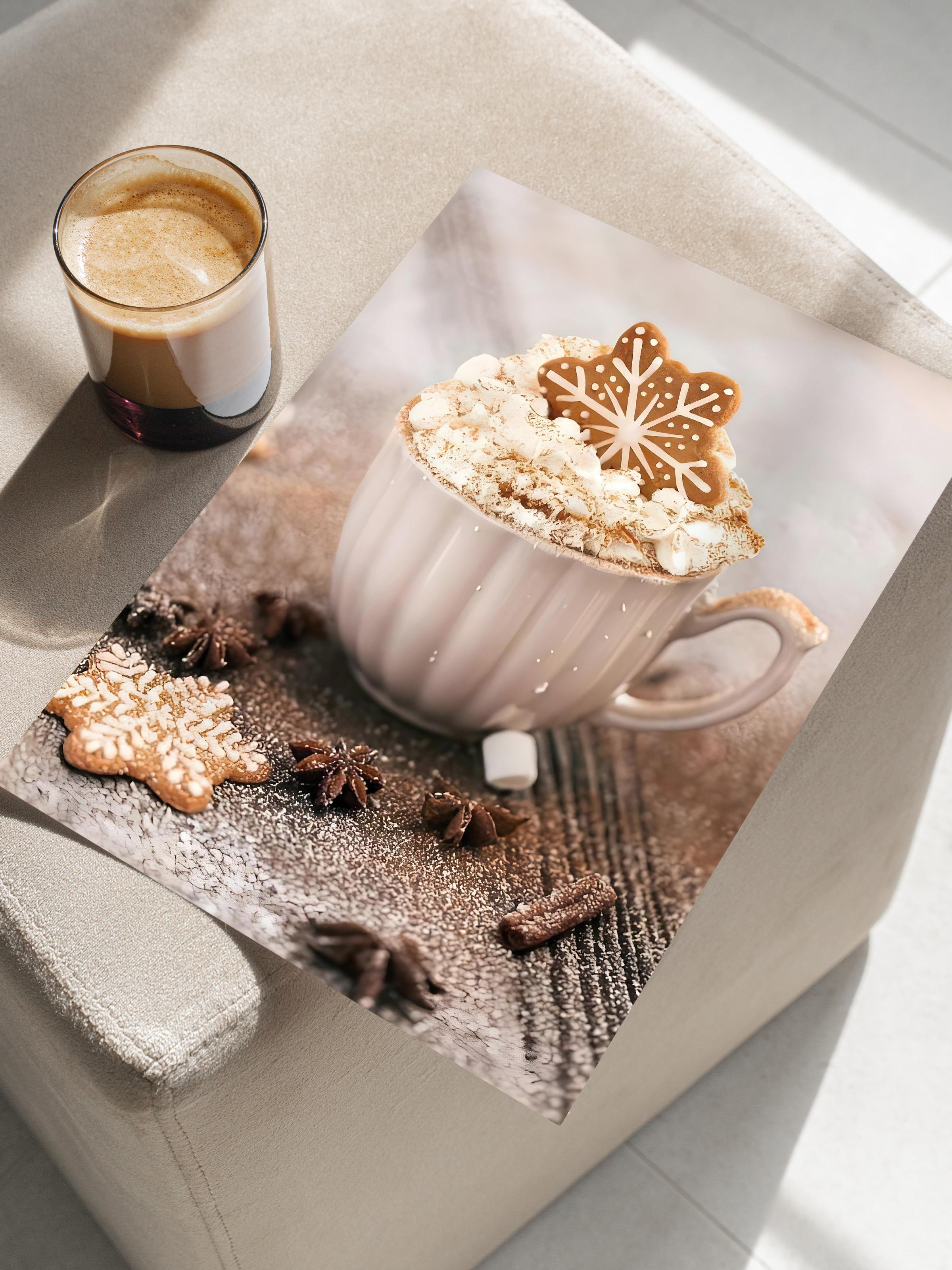 Çerçevesiz Yılbaşı Posteri, Yılbaşı Dekoru, Comfort Serisi, Creamy Hot Cocoa Poster, NO:108631