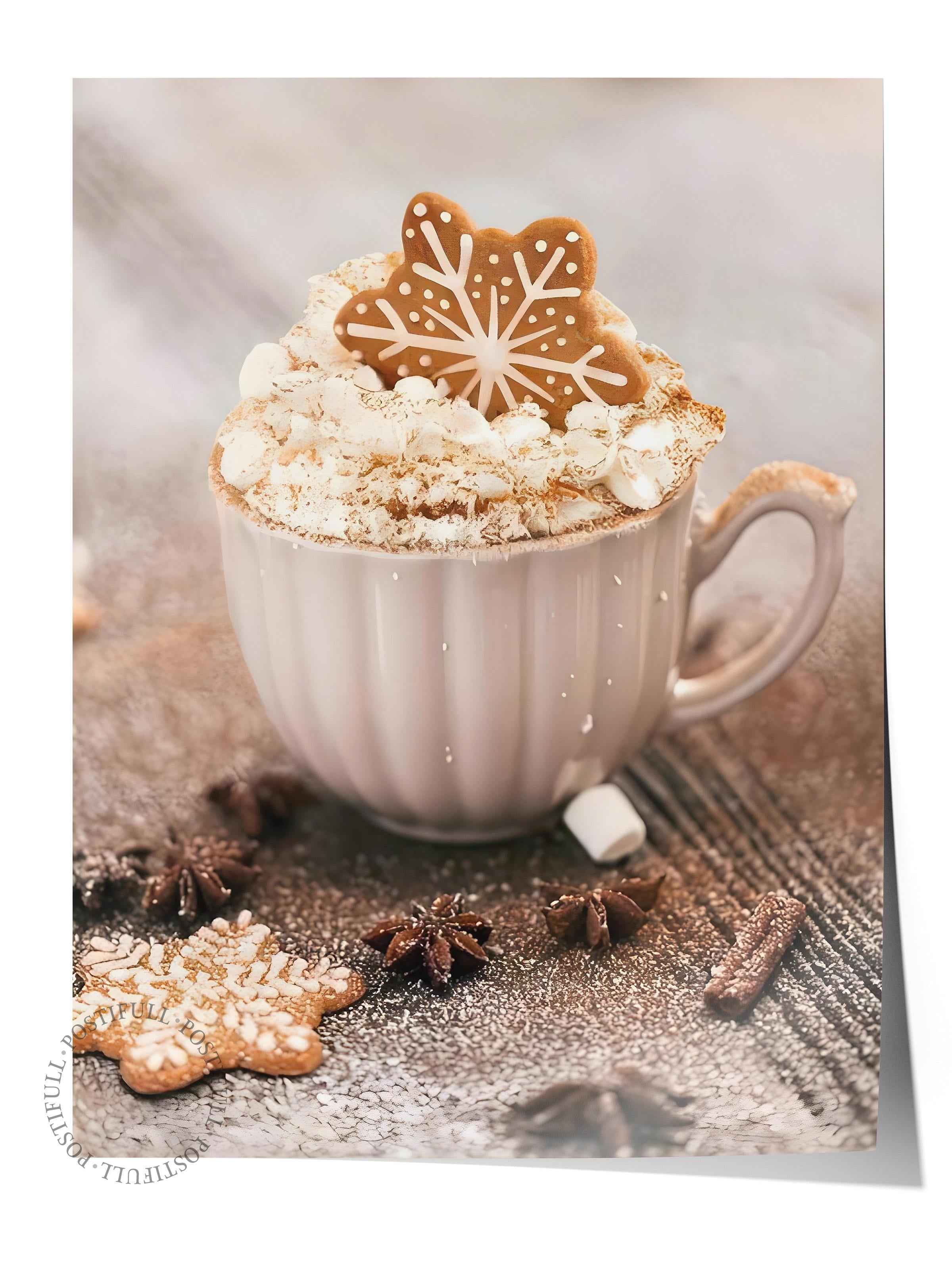 Çerçevesiz Yılbaşı Posteri, Yılbaşı Dekoru, Comfort Serisi, Creamy Hot Cocoa Poster, NO:108631