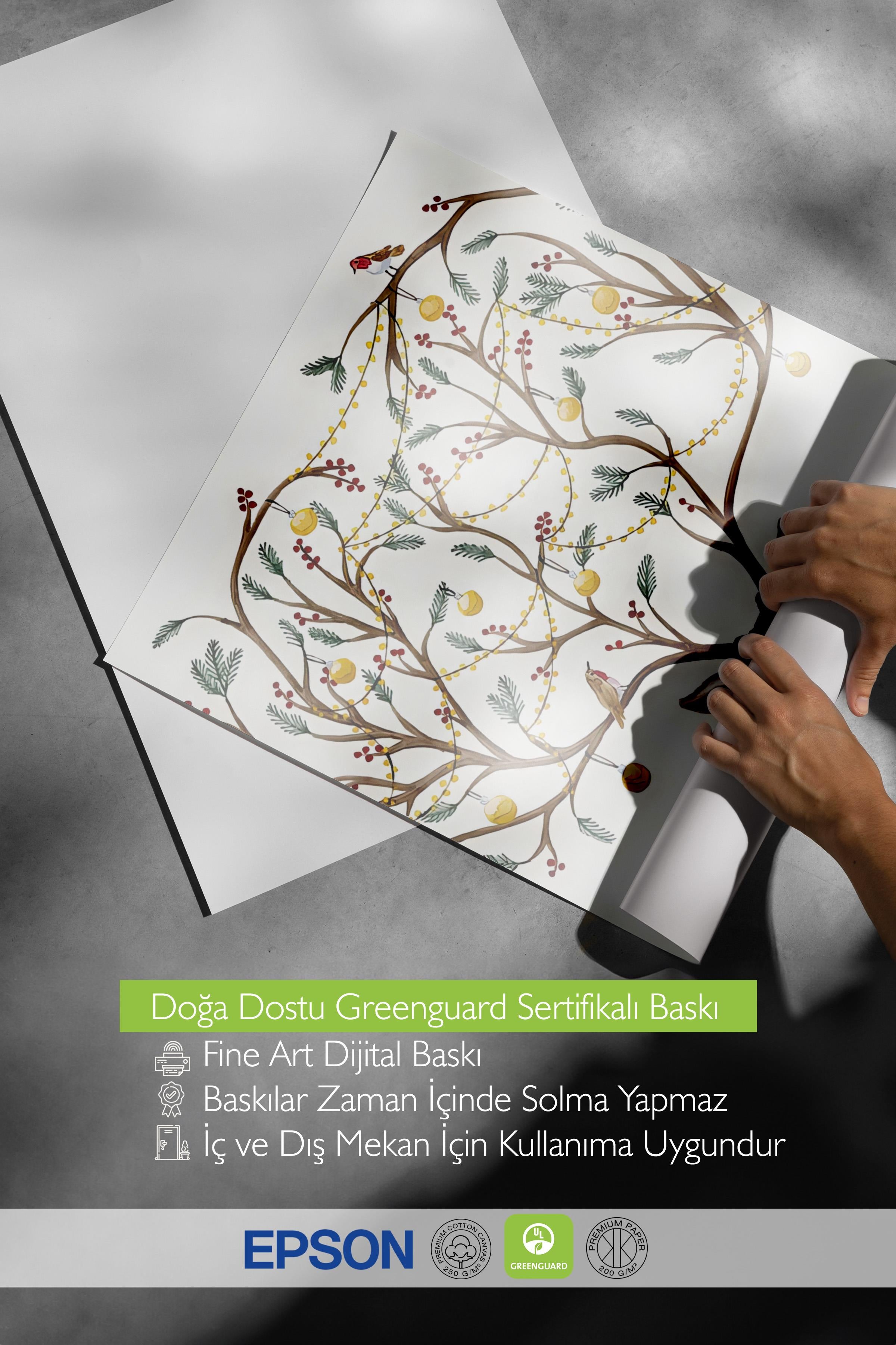 Çerçevesiz Yılbaşı Posteri, Yılbaşı Dekoru, Comfort Serisi, Decorated Deer Poster, NO:108642