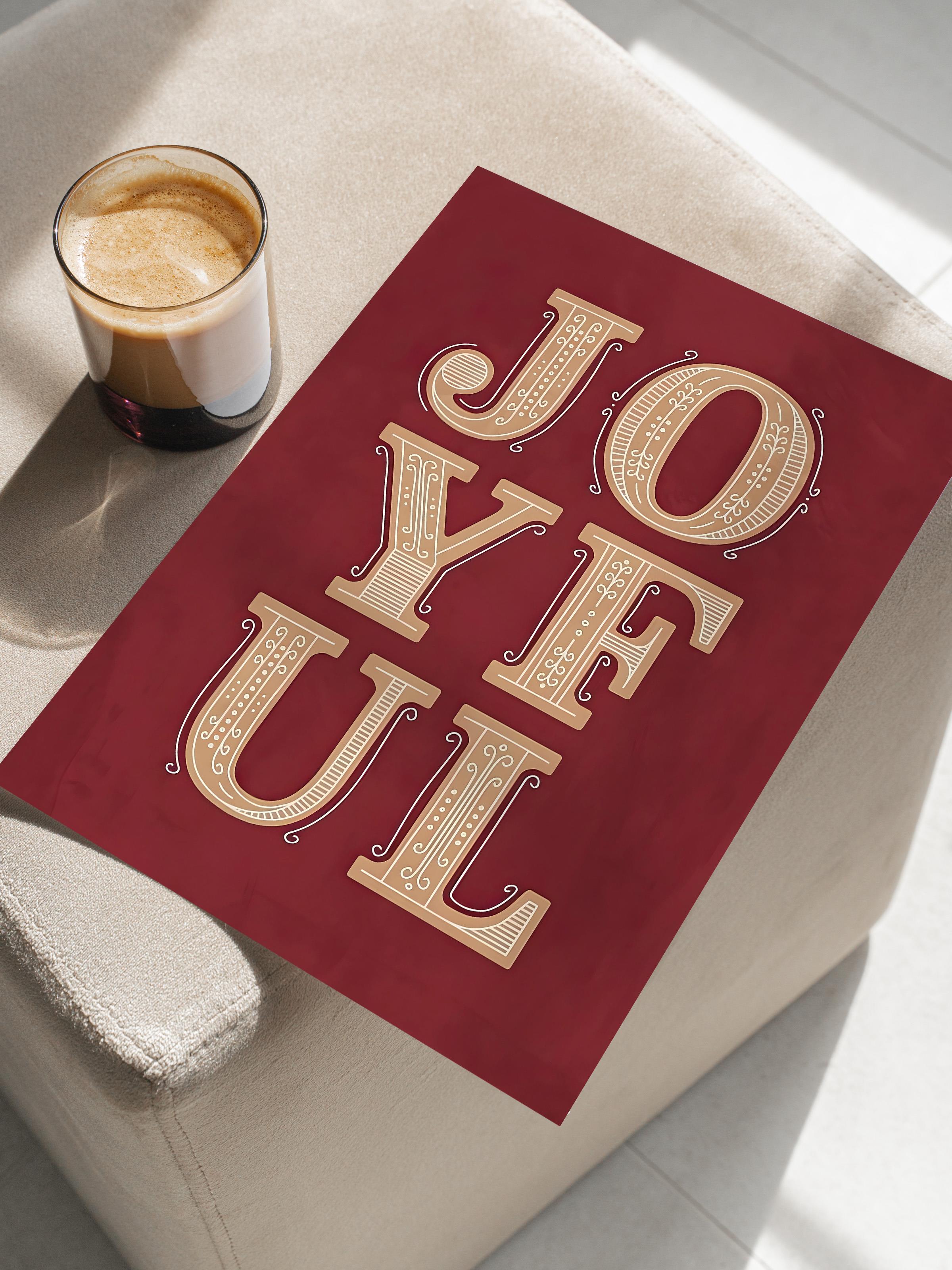 Çerçevesiz Yılbaşı Posteri, Yılbaşı Dekoru, Comfort Serisi, Joyful Poster, NO:108645