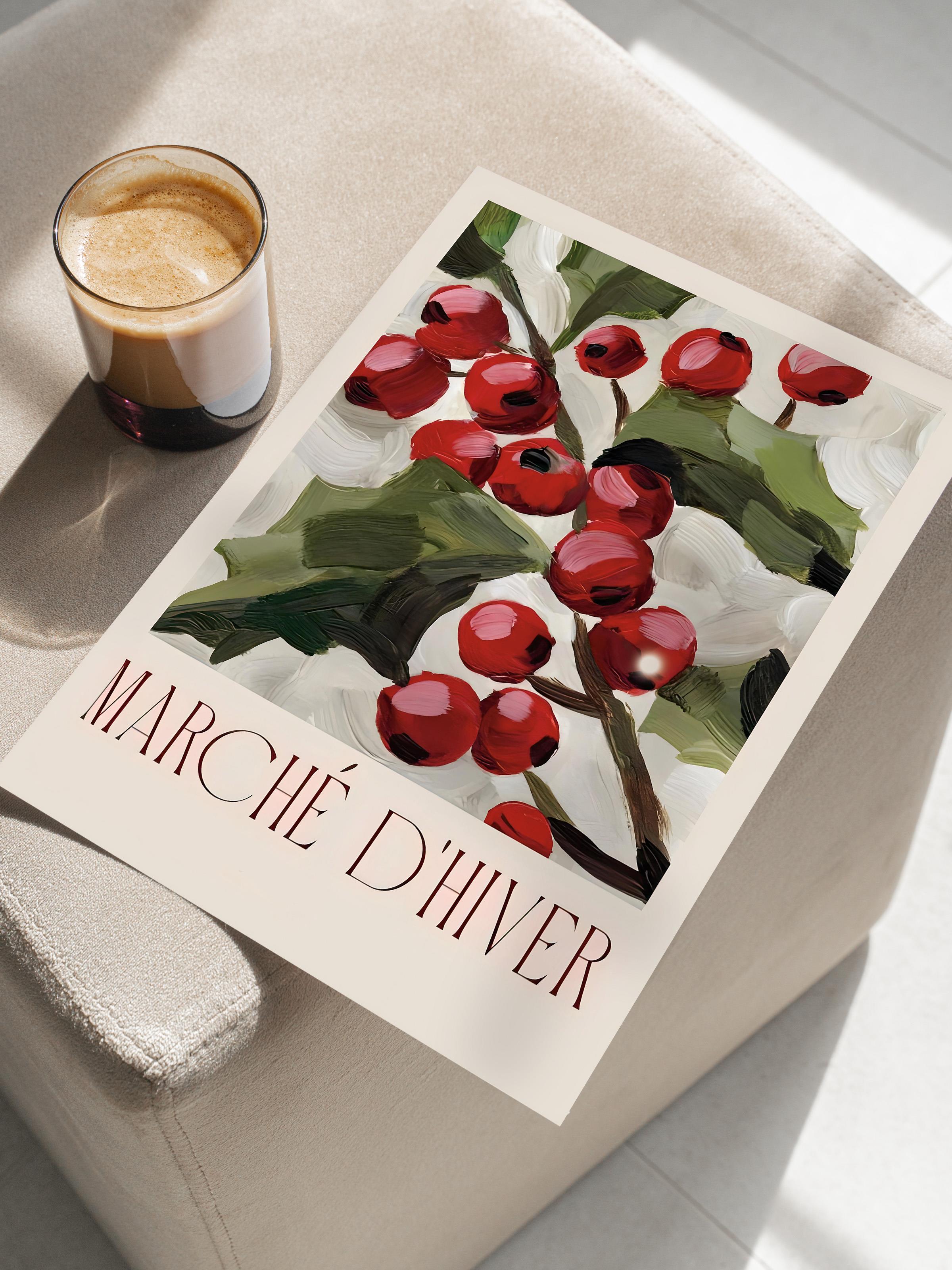 Çerçevesiz Yılbaşı Posteri, Yılbaşı Dekoru, Comfort Serisi, Marché D'Hiver Poster, NO:108672