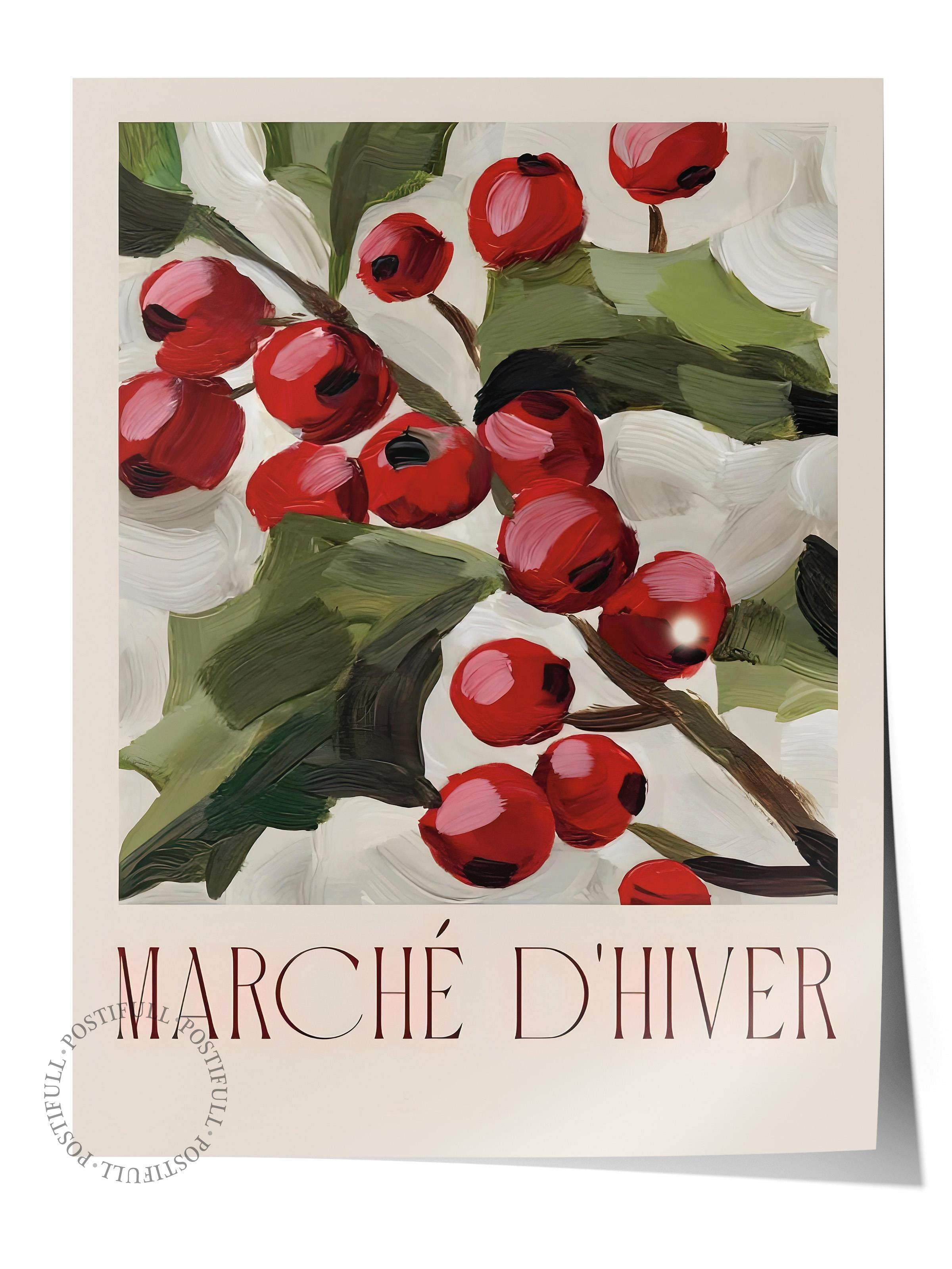 Çerçevesiz Yılbaşı Posteri, Yılbaşı Dekoru, Comfort Serisi, Marché D'Hiver Poster, NO:108672