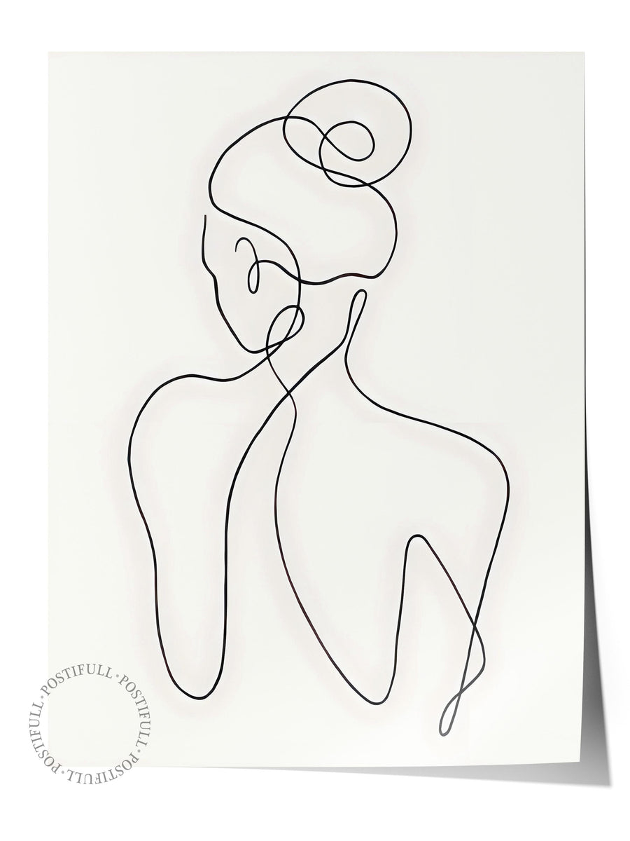 Çerçevesiz Poster, HD Kalite Duvar Posteri,Comfort Serisi, One Line Art No 1 Poster, NO:108653