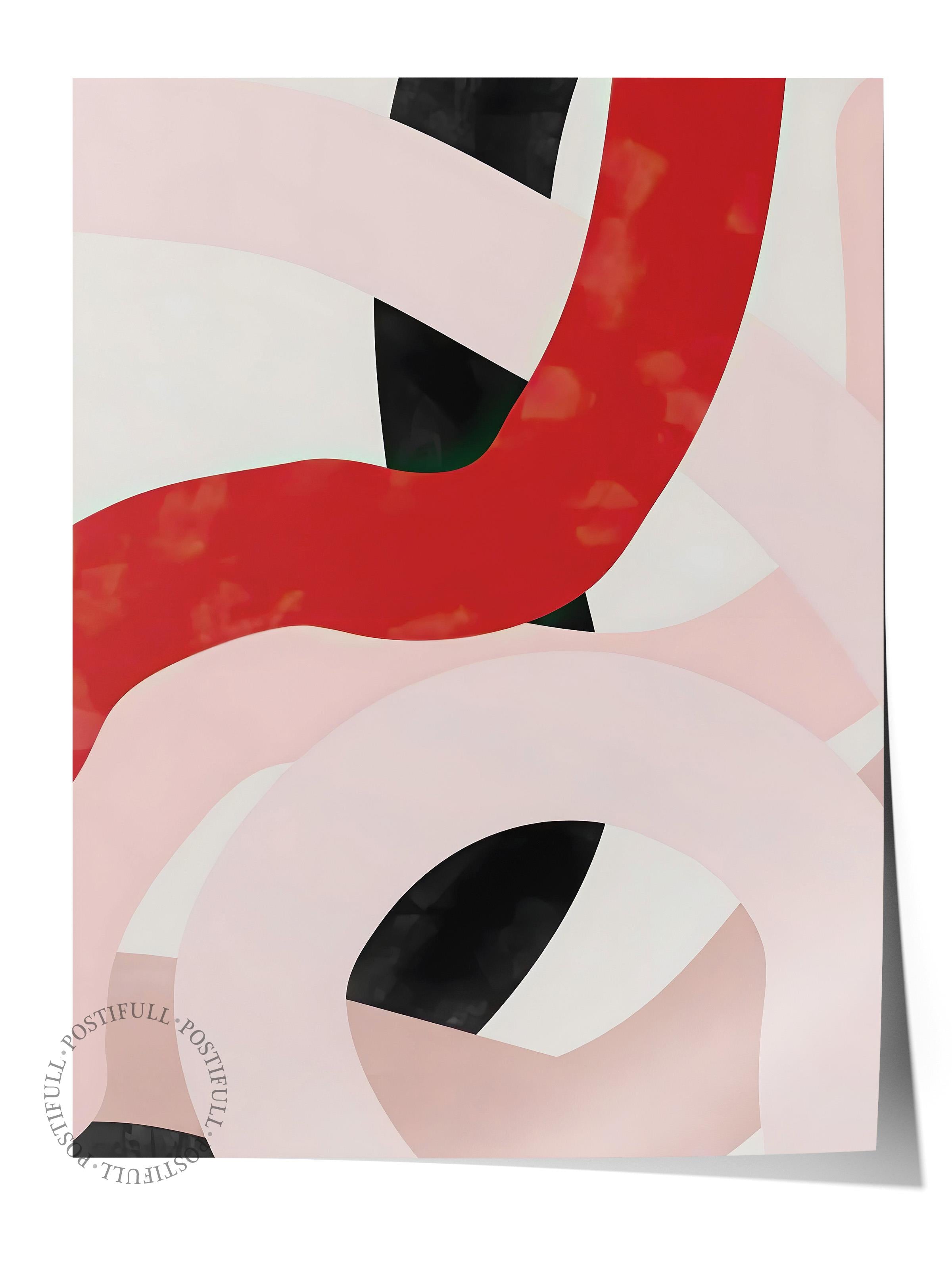 Çerçevesiz Poster, Comfort Serisi, Pink And Red Brush Strokes Poster, NO:108706