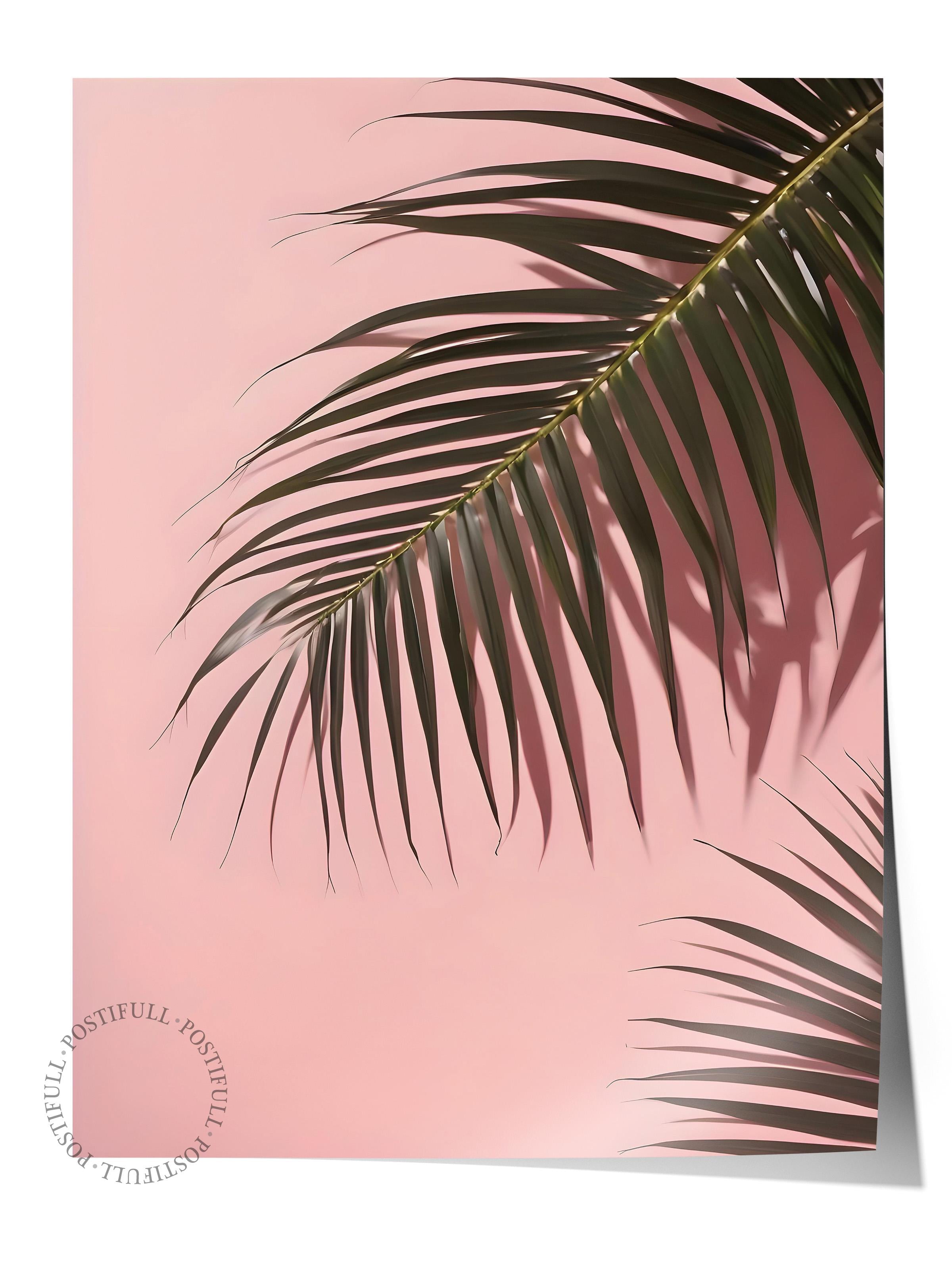 Çerçevesiz Poster, HD Kalite Duvar Posteri,Comfort Serisi, Pink Wall Palms Poster, NO:108650